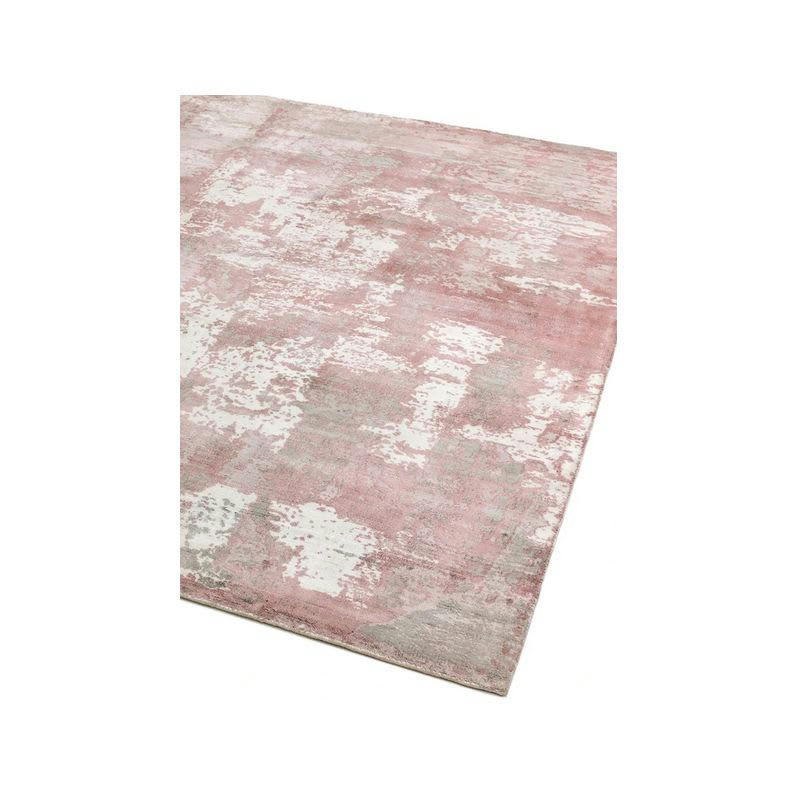 BERCY - Tapis de salon moderne viscose rose poudré 160 x 230