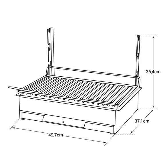 Barbecue charbon Vulcain 48 x 28 cm - Le Marquier