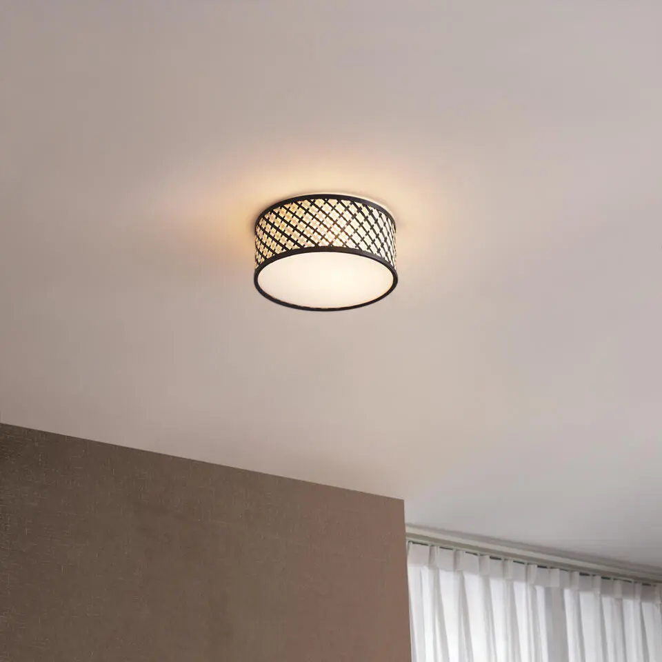 Qazqa plafondlamp tremmo beige e27