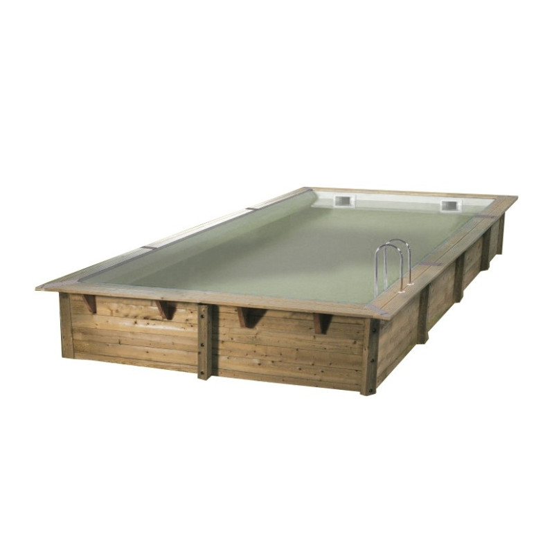 Piscine Linéa avec liner beige 3,5 x 6,5 x 1,4 m UBBINK