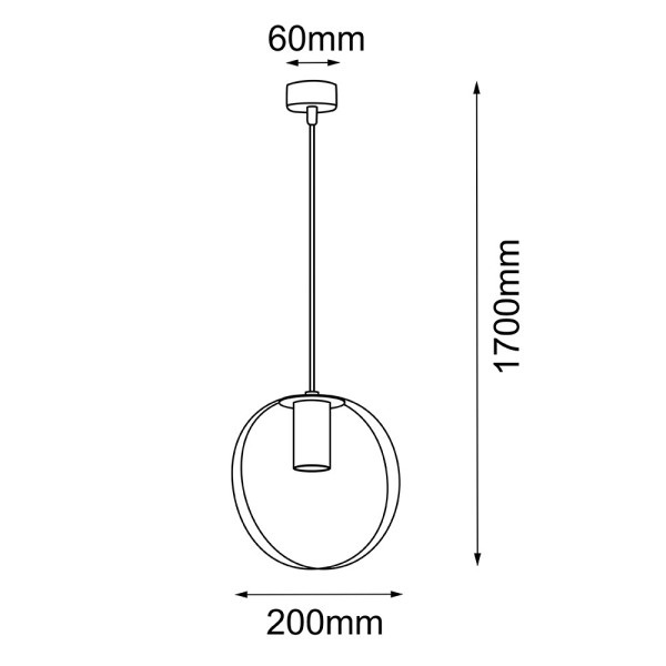 Lampa wisząca czarna ORTIGA 1xGU10x10W wym: 170x20x5 cm Shilo