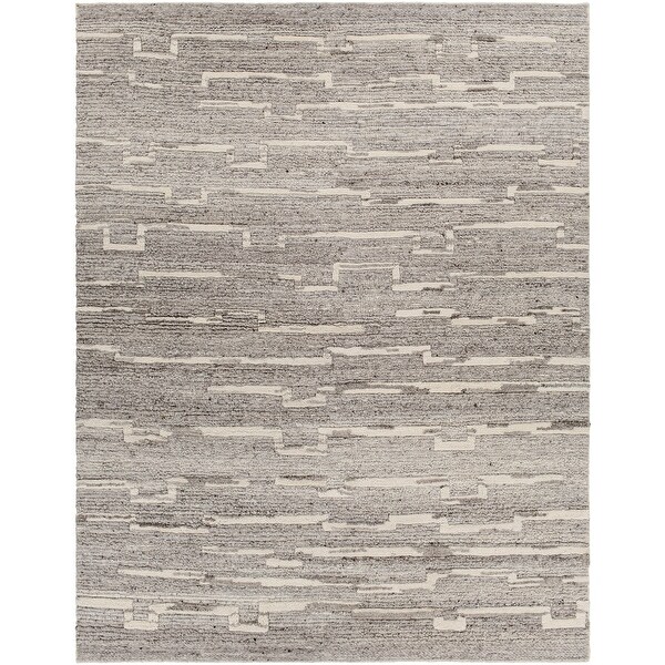 Merryn Handmade Abstract Striped Wool Area Rug.