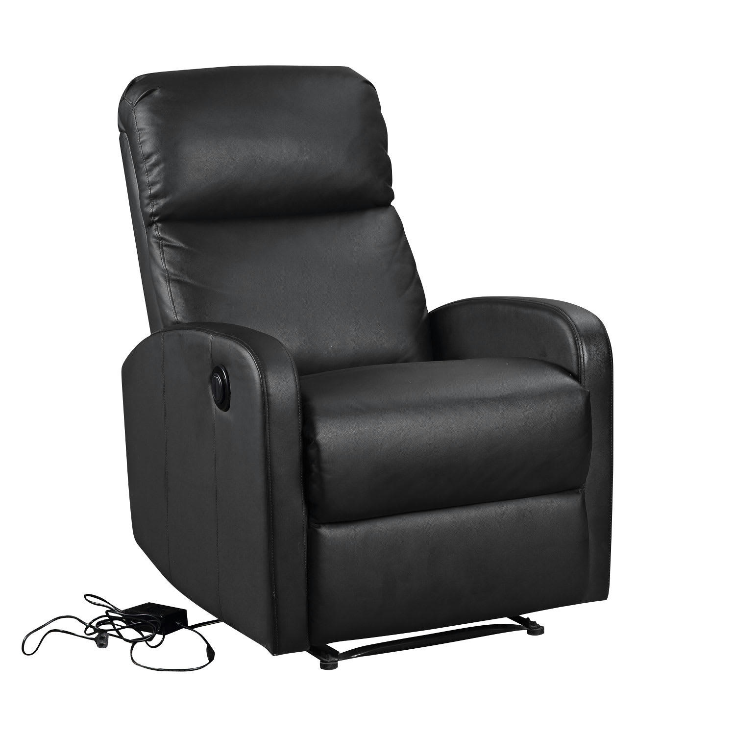 RELAX - Fauteuil électrique inclinable en simili noir