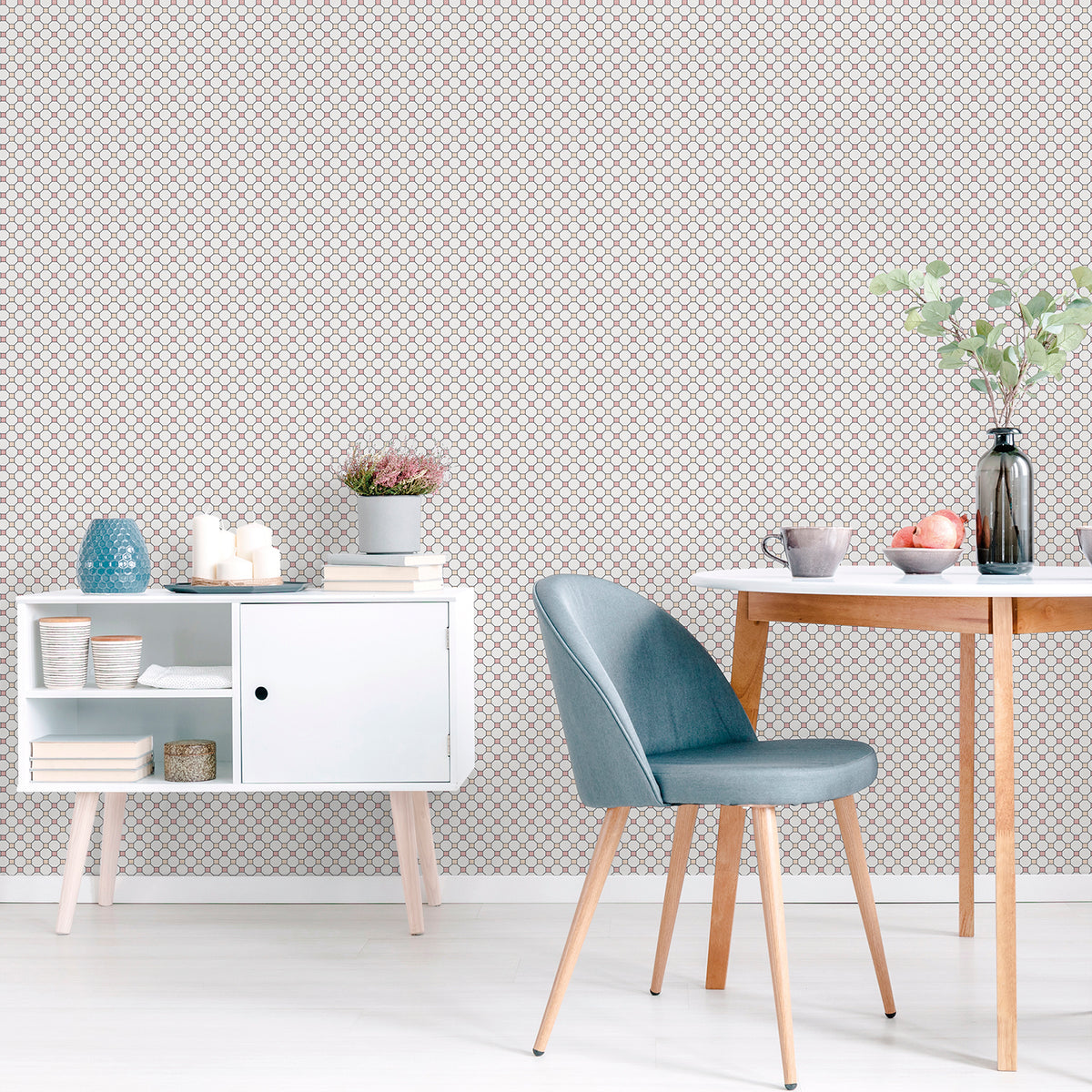 Sanders & Sanders behang ruiten beige en oudroze - 53 cm x 10 m - 640356