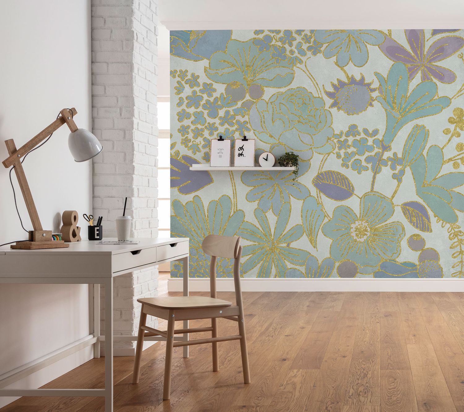 Komar fotobehang bloemen blauw - 300 x 250 cm - 611201
