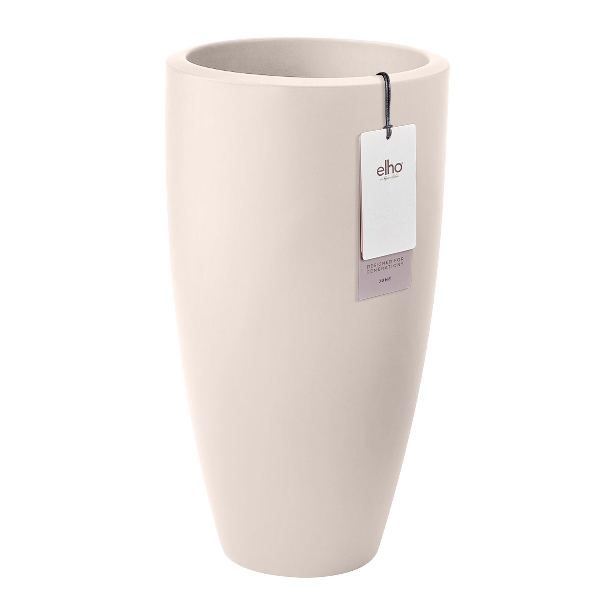 Elho June Round High 30 - Linnen wit - L 30 x B x H 53 cm - Binnen en