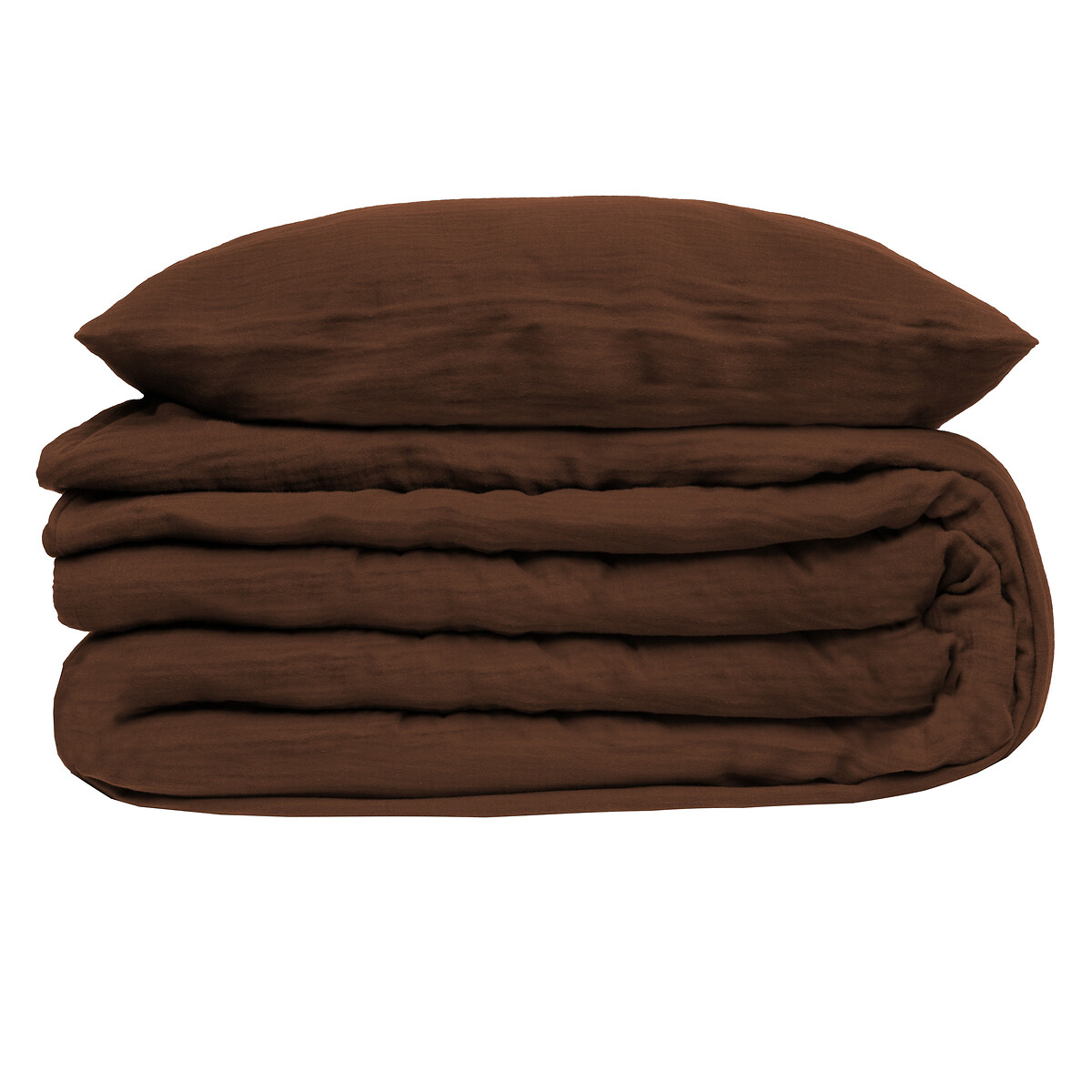 3-piece bed set "Flora" Cotton gauze, Brown, 260x240 cm