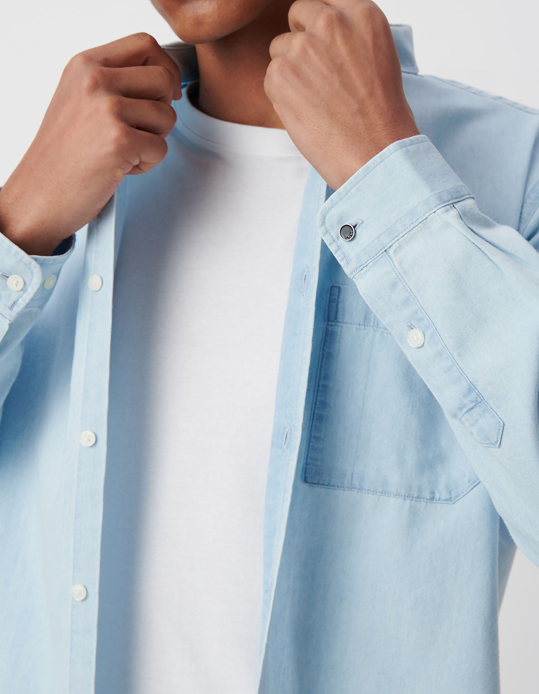 Chemise REGULAR bleue coton et Lyocell® Homme