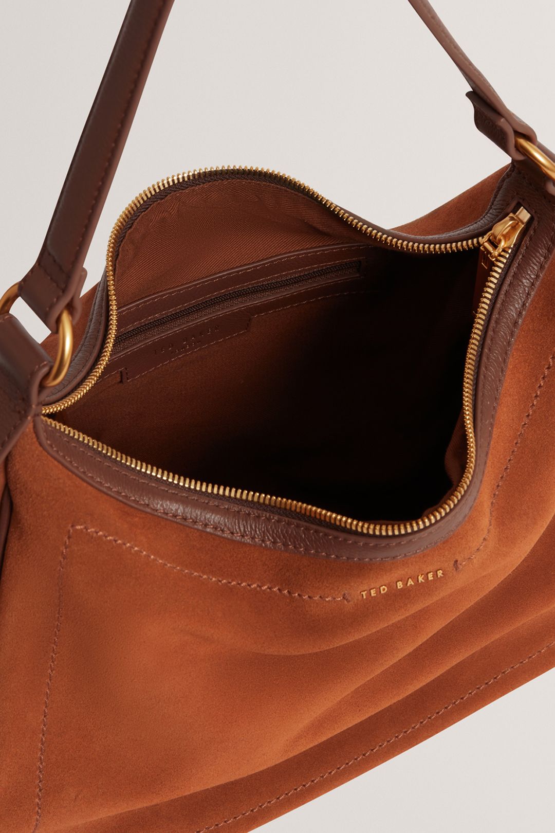 Ted Baker Symona Webbing Suede Large Tote Bag Brown