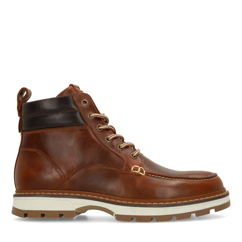 No Stress Cognac leren veterboots