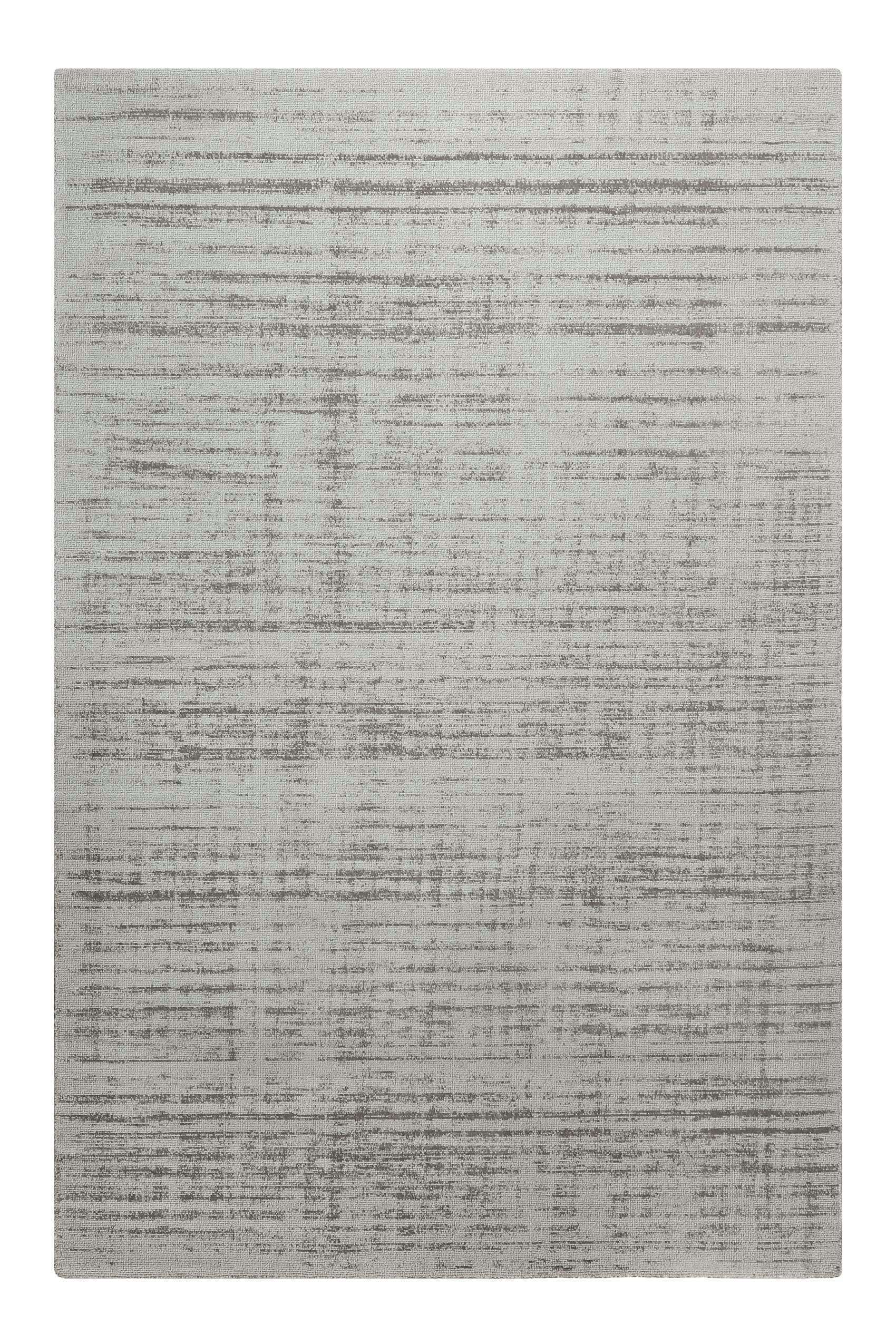 MIRAMONTI - Tapis fait main à poil ras effet soie gris clair 70x140