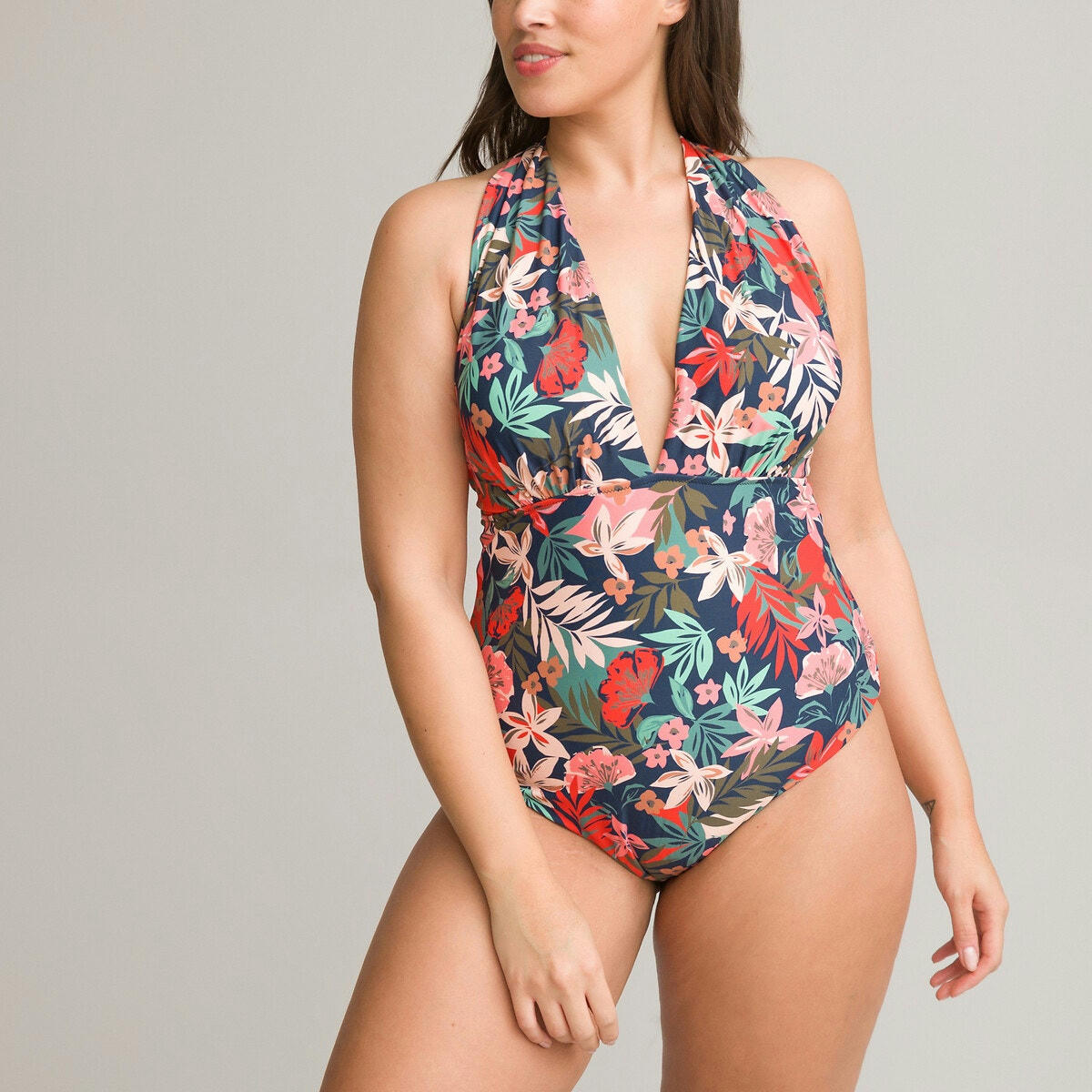 Maillot de bain 1 pièce foulard imprimé fleurs