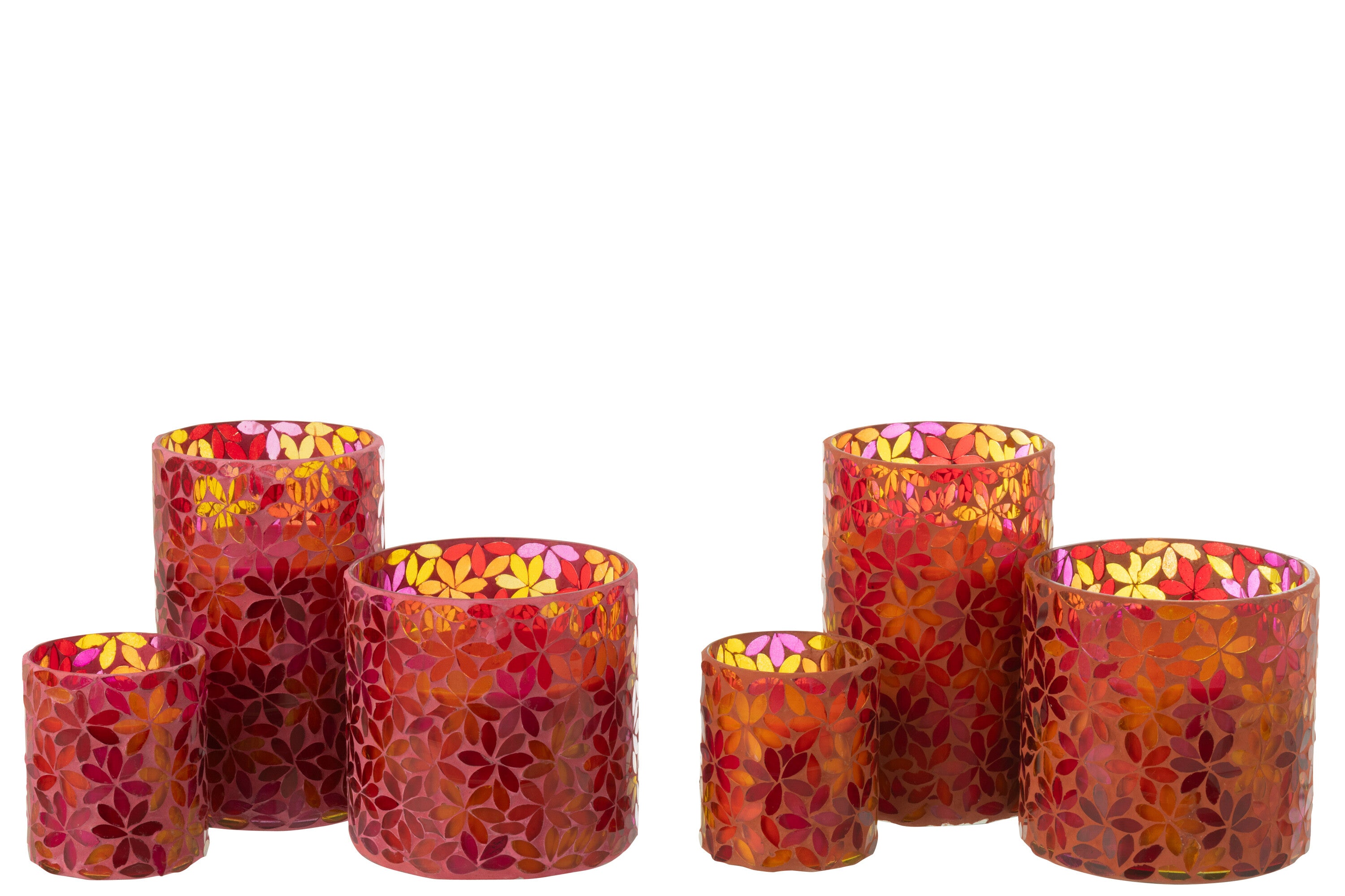 J-Line geurkaars Bloemen Mozaiek - Tender Rose - mix - large - 2 stuks - 75U