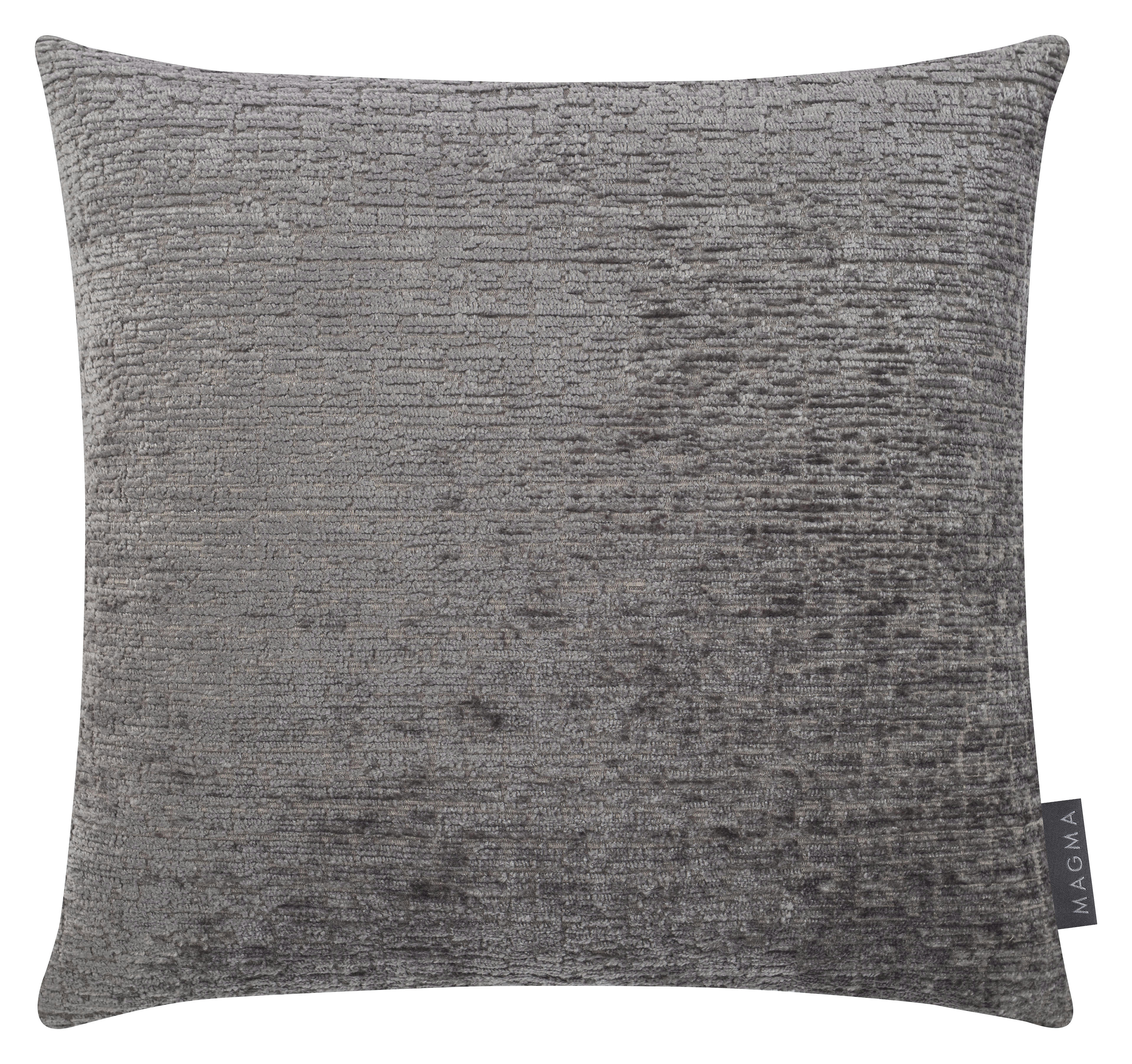 CLOE - Housses de coussin jacquard velours relief anthracite -40x40- Lot de 2