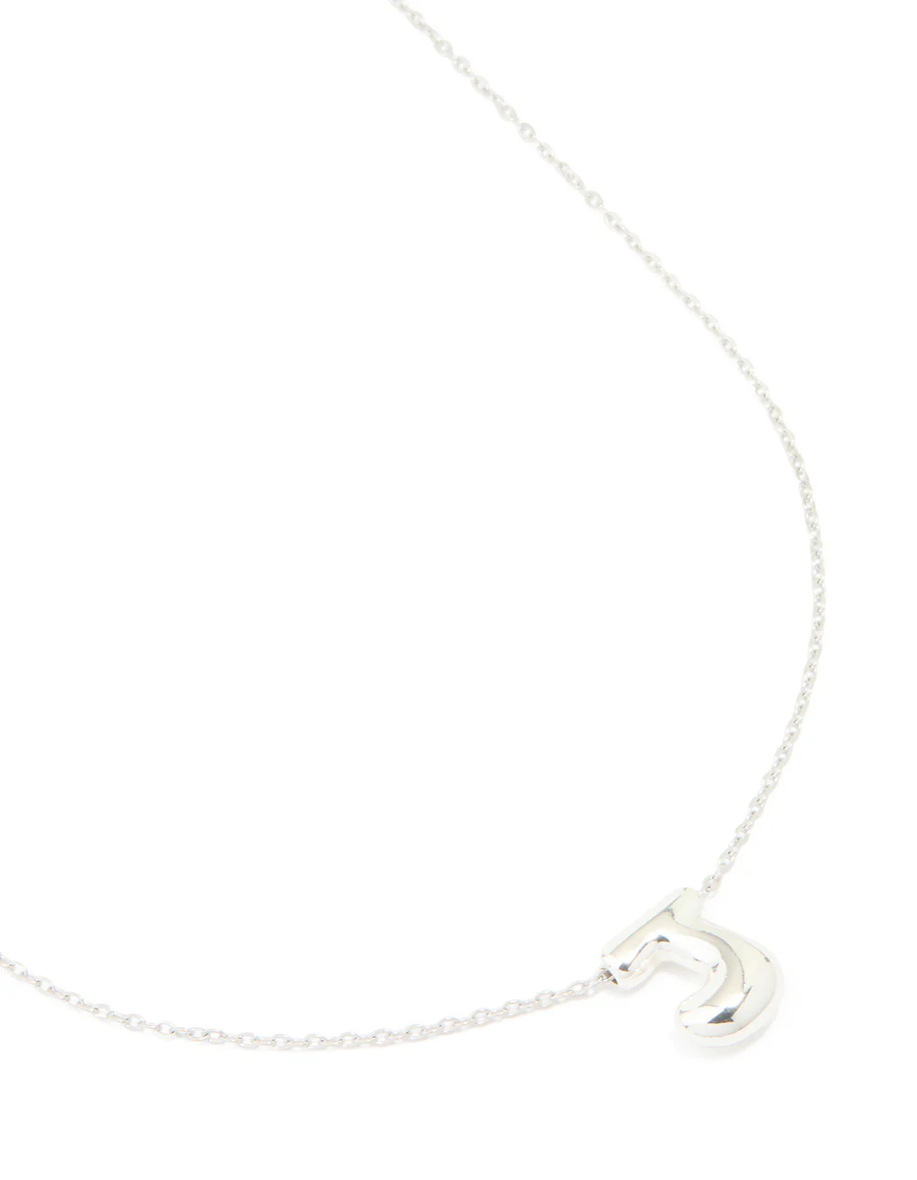 Waterproof Stainless Steel Large Bubble Letter J Necklace