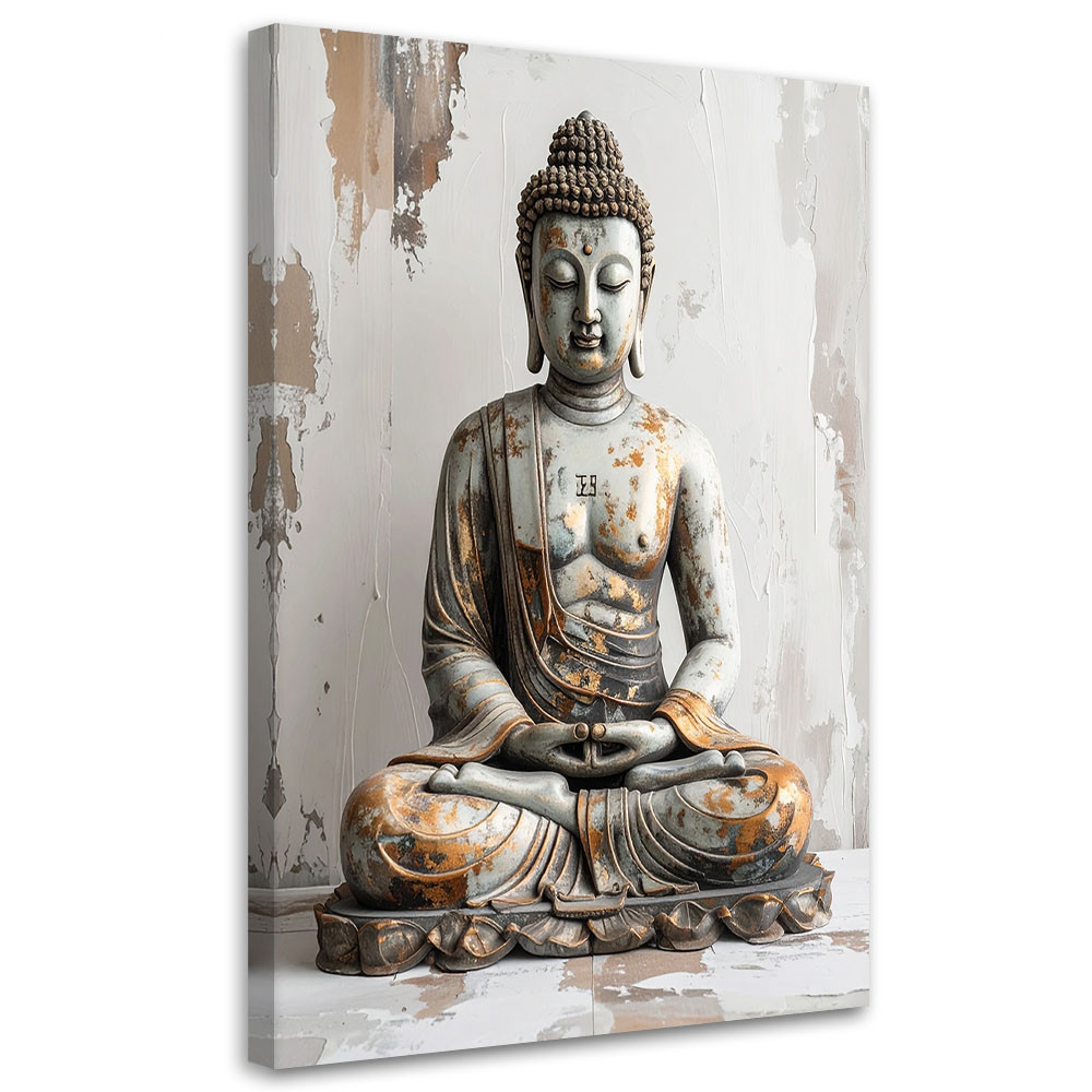 Obraz do salonu sypialni biura gabinetu, Budda Zen Spa na szarym tle 20x30