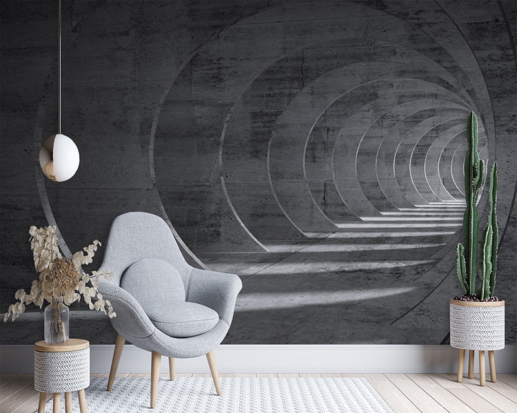 Feeby Fototapeta, Tunel szary 3D 150x105