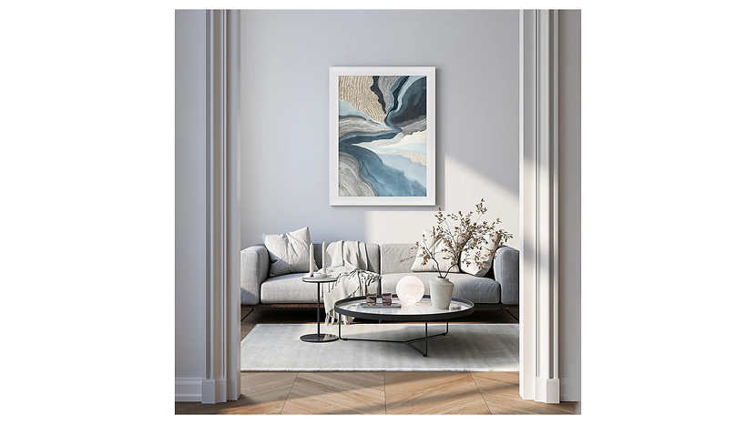 Obraz w ramie Blue Flows No.2 58x78 cm