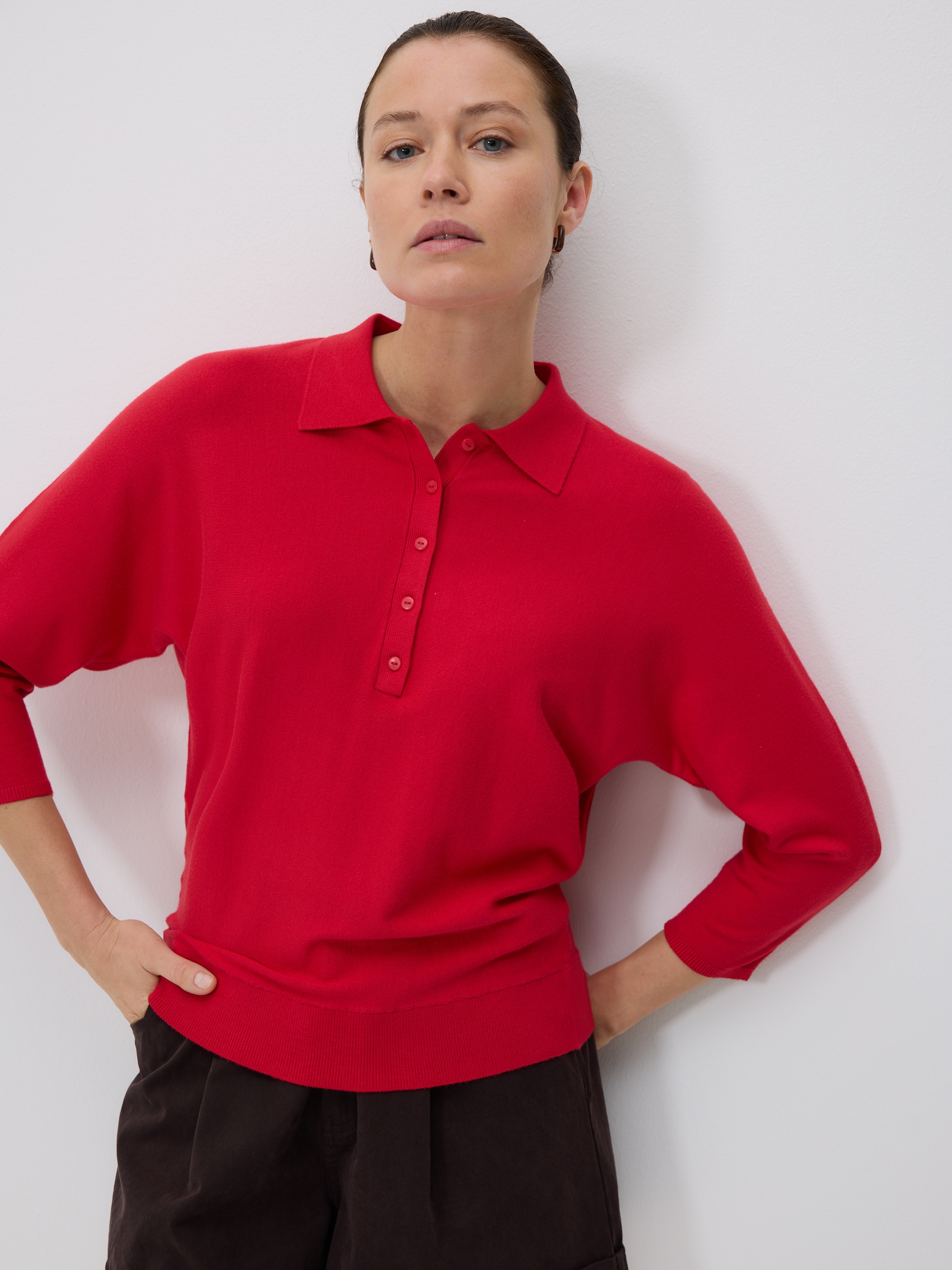 Sweter polo z wiskozą