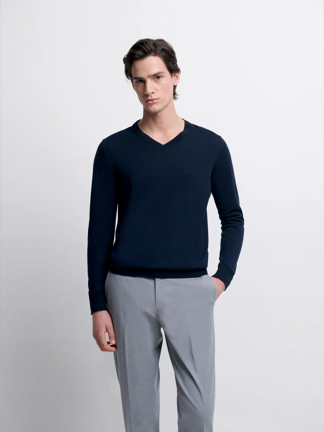 Pull col V en laine Mérinos