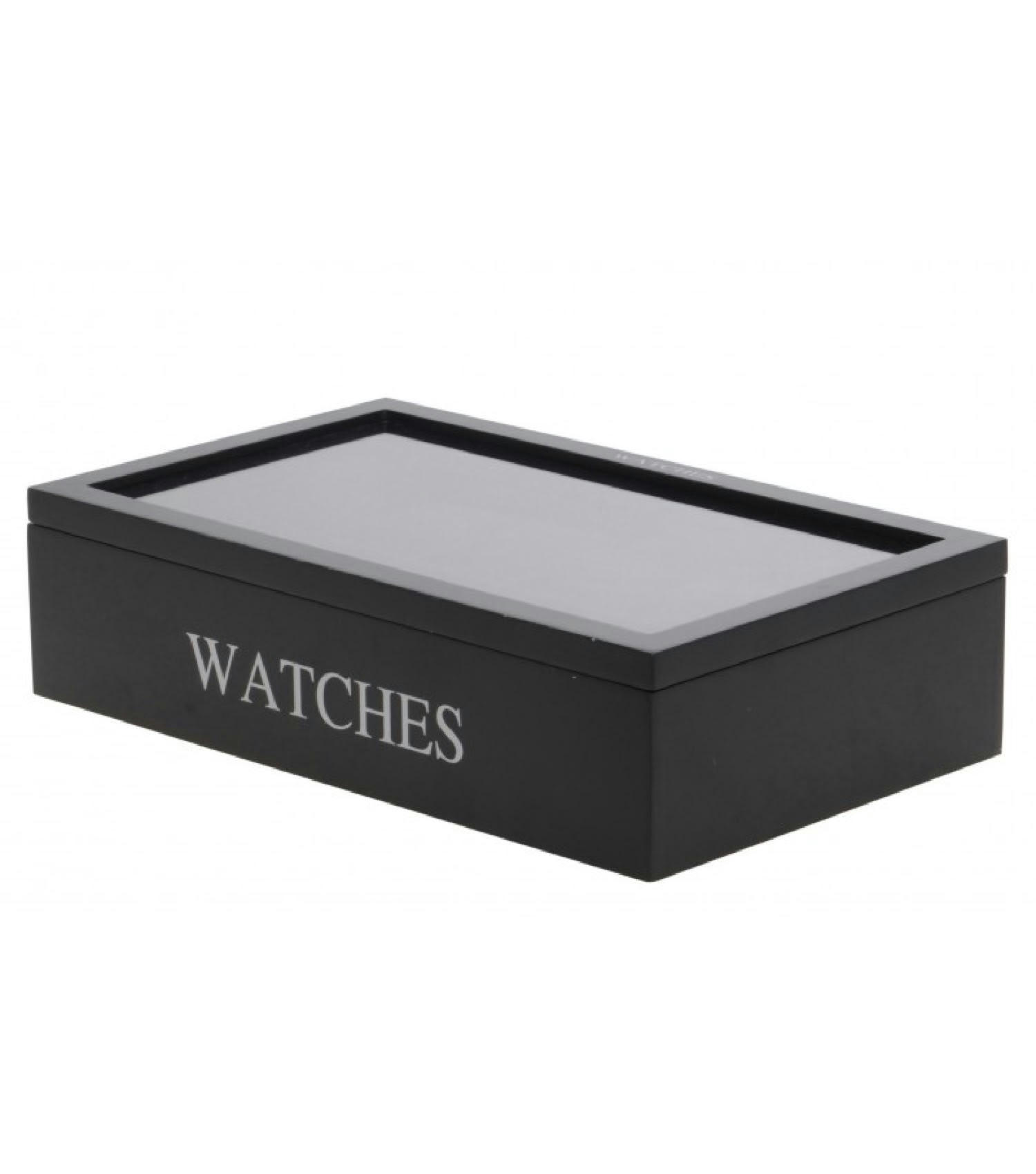 - Coffret de rangement pour 12 montres en bois noir 34,2x20,4cm