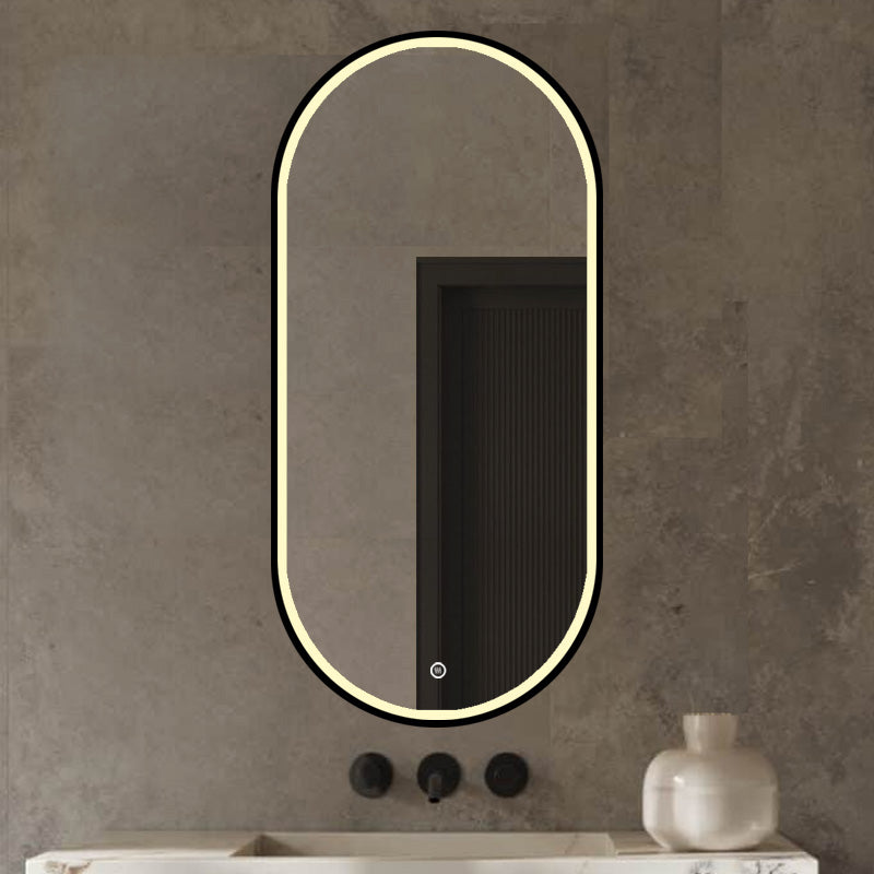 Vtw Living - Badkamerspiegel Ovaal 50 x 100 cm Spiegel met Verlichting