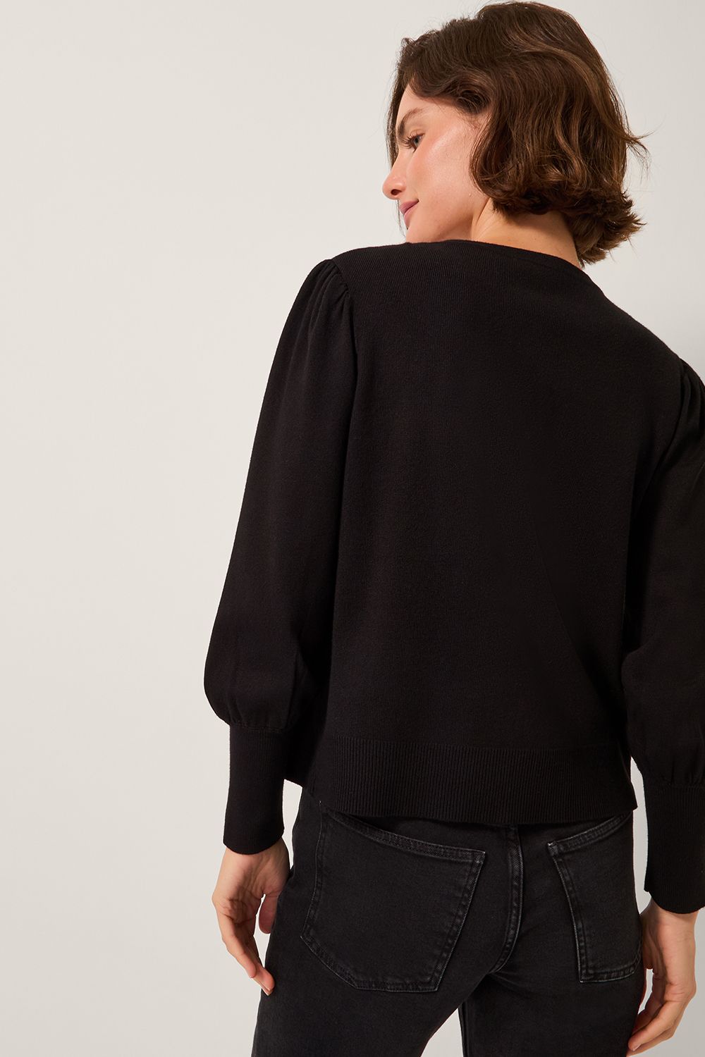 Monsoon Eden Trim Cardigan Black