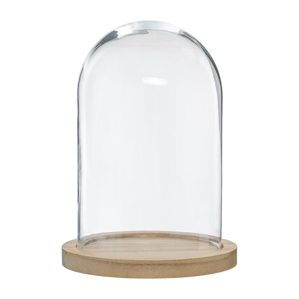 Glass and wood bell H.26 cm