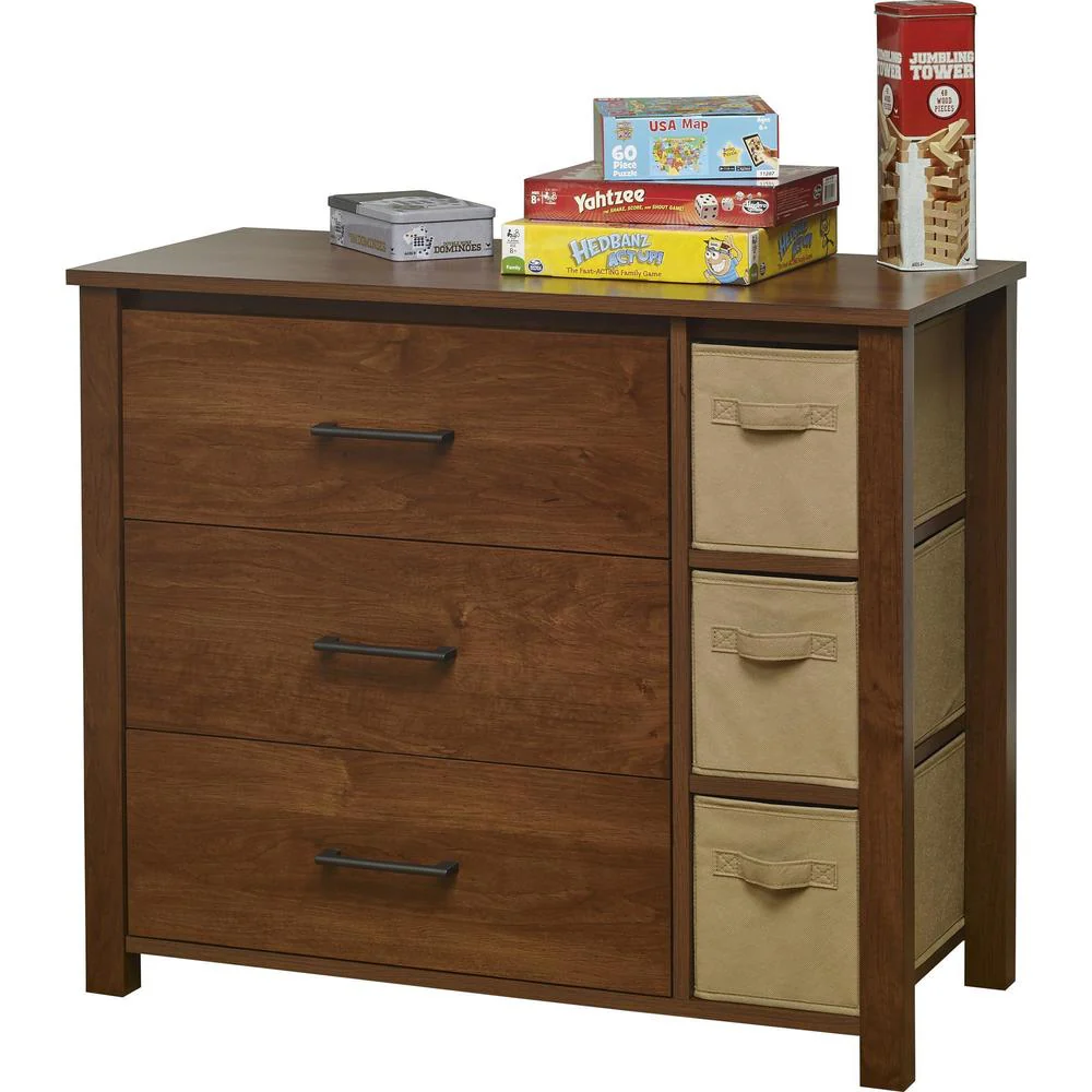 Ameriwood Home Ethan 3 Drawer Dresser with Bins