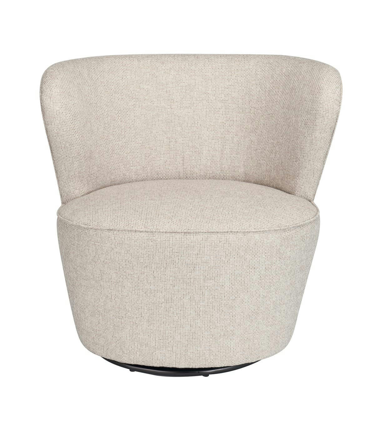 BARNABÉ - Fauteuil pivotant tramé lin - L76 cm