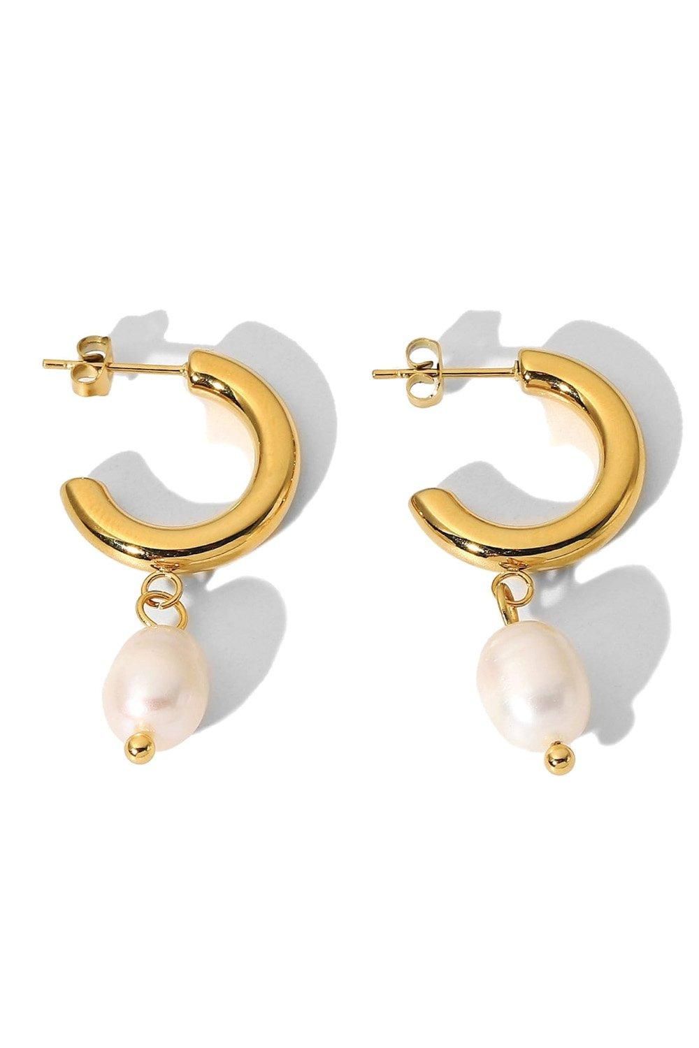 Elk & Bloom Thick 18K Gold Freshwater Earrings