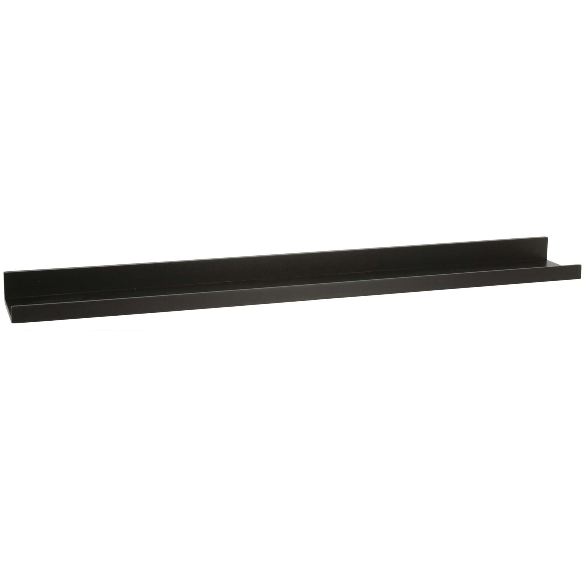 - Étagère murale étroite minimaliste bois noir 77x10x4cm