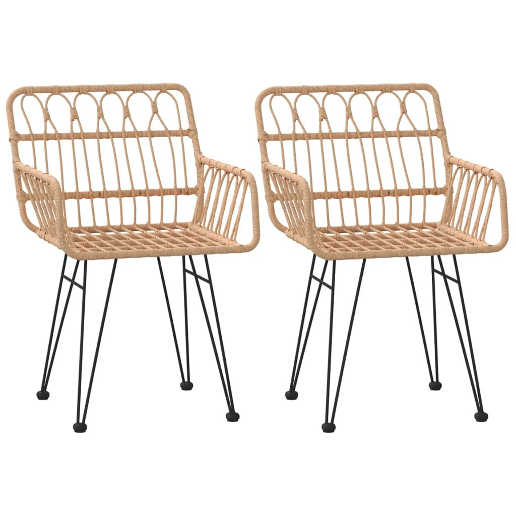 Krzesła ogrodowe 2 szt. 56x64x80 cm rattan PE