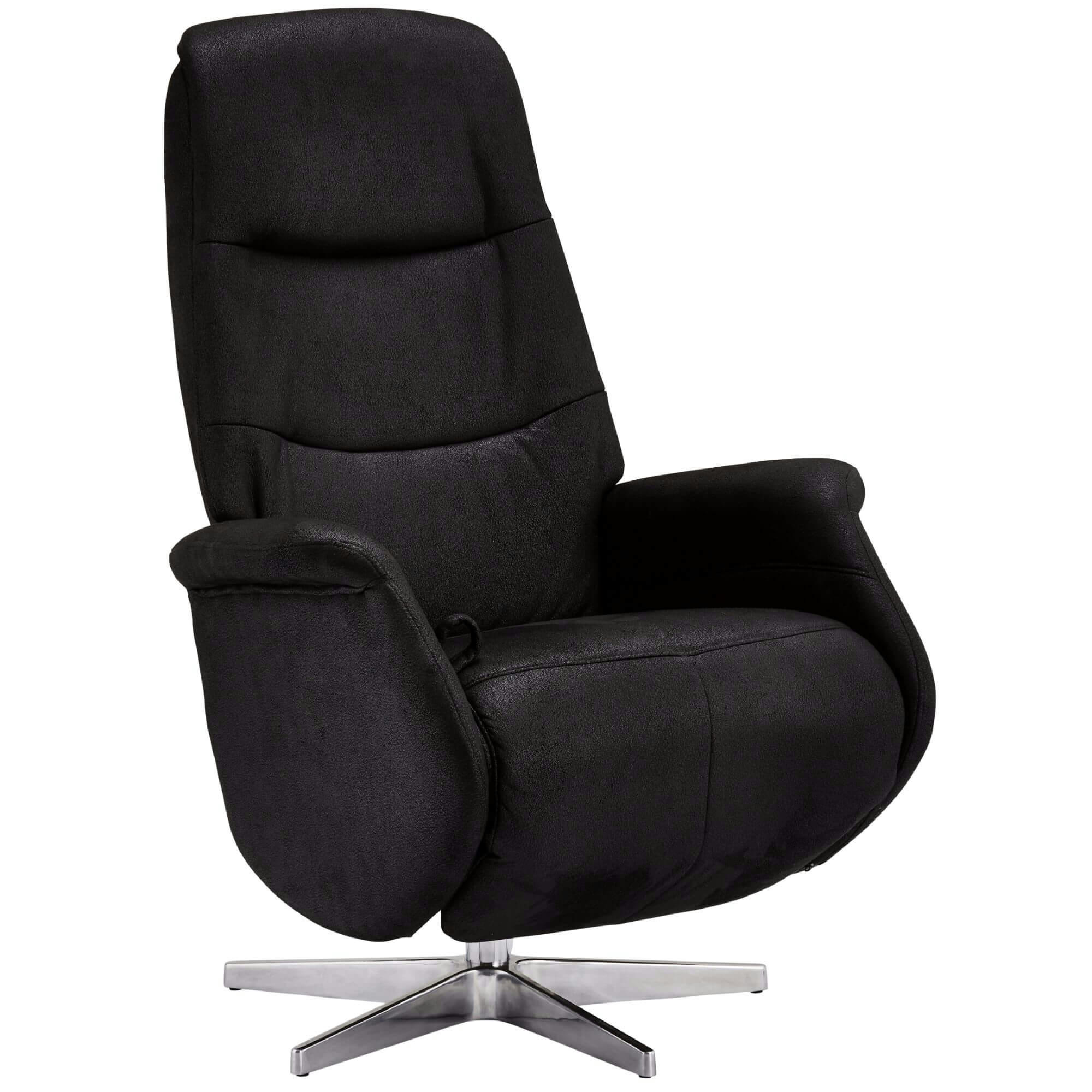 DELTA - Fauteuil relax pivotant en tissu noir