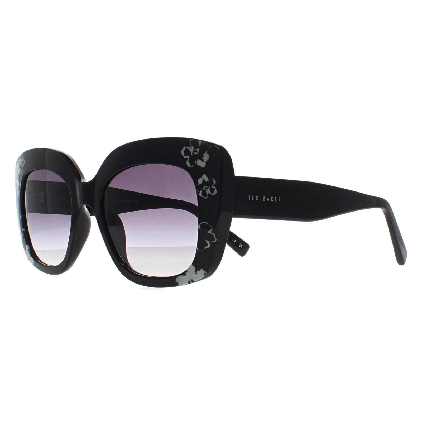 Ted Baker Cat Eye Solid Black Flowers Grey Gradient TB1675 Hattie