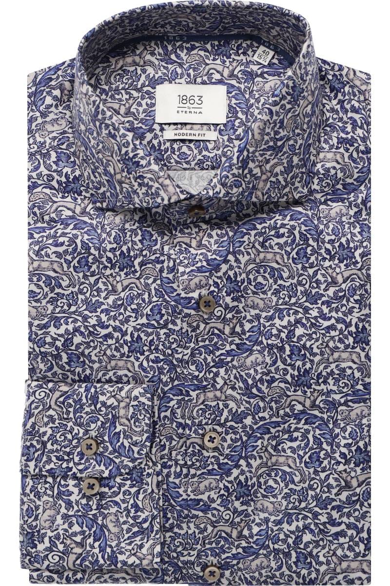 ETERNA 1863 Modern Fit Hemd blau, Bedruckt