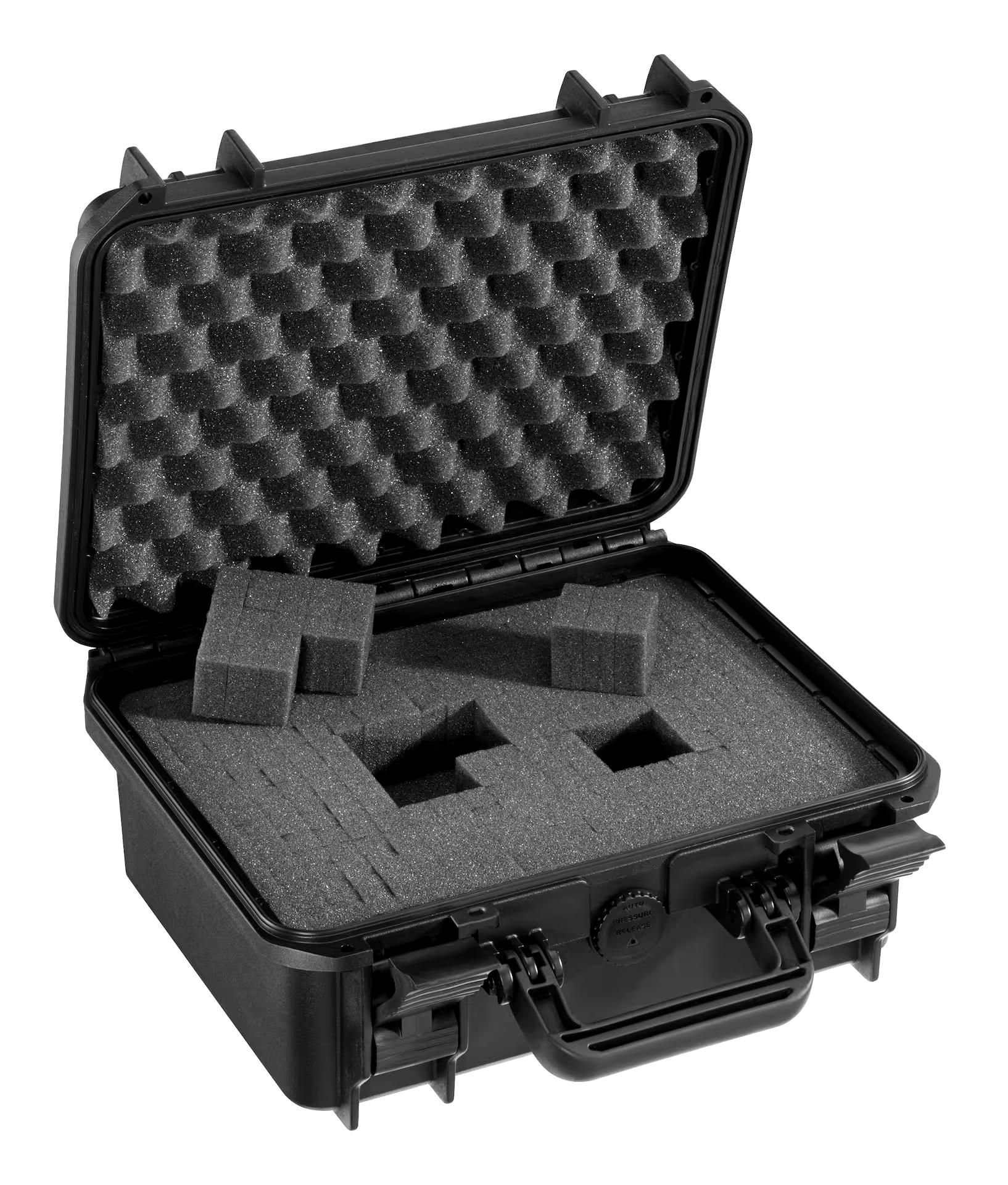 MAXIMUM Portable IP67 Waterproof Case/ Tool Box with Foam Layers, Black, Small, 13-in