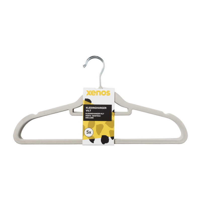 Kledinghanger vilt - grijs - set van 5