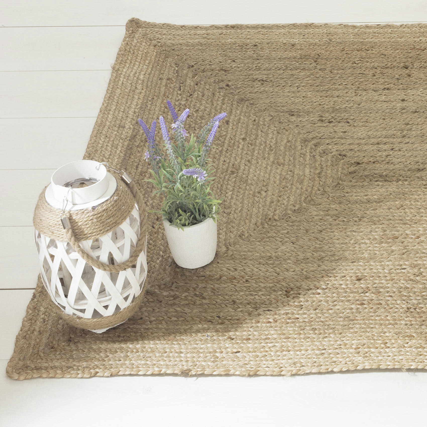 - Tapis rectangle naturel en jute 120x170cm