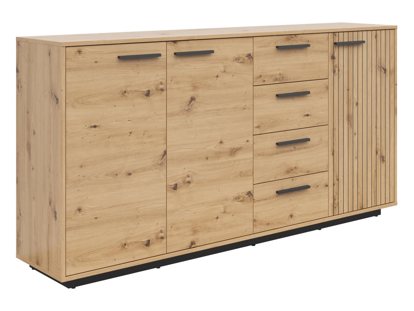 Komoda Lukas 184 cm z 3 drzwiami i 4 szufladami dąb artisan