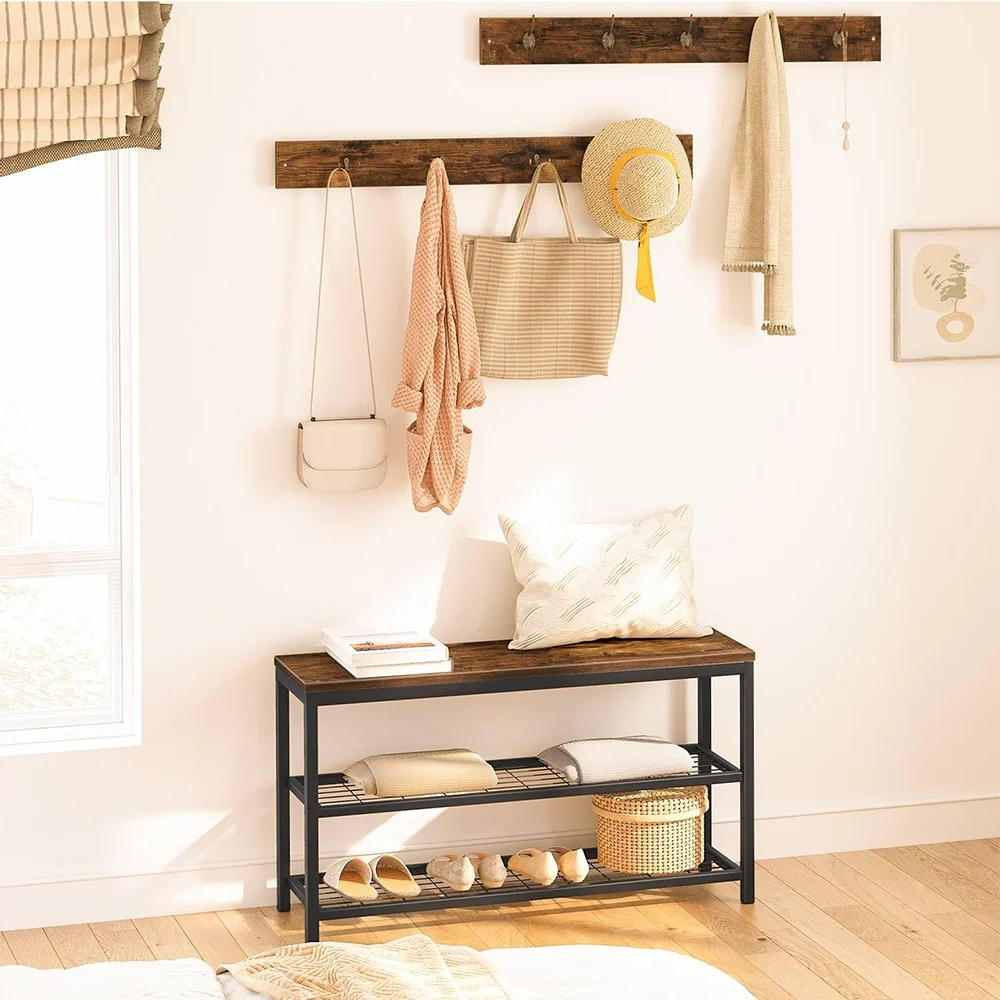 Coat Rack Shoe Bench Set, Entryway Shoe Rack Bench with Coat Hooks - Bench Set