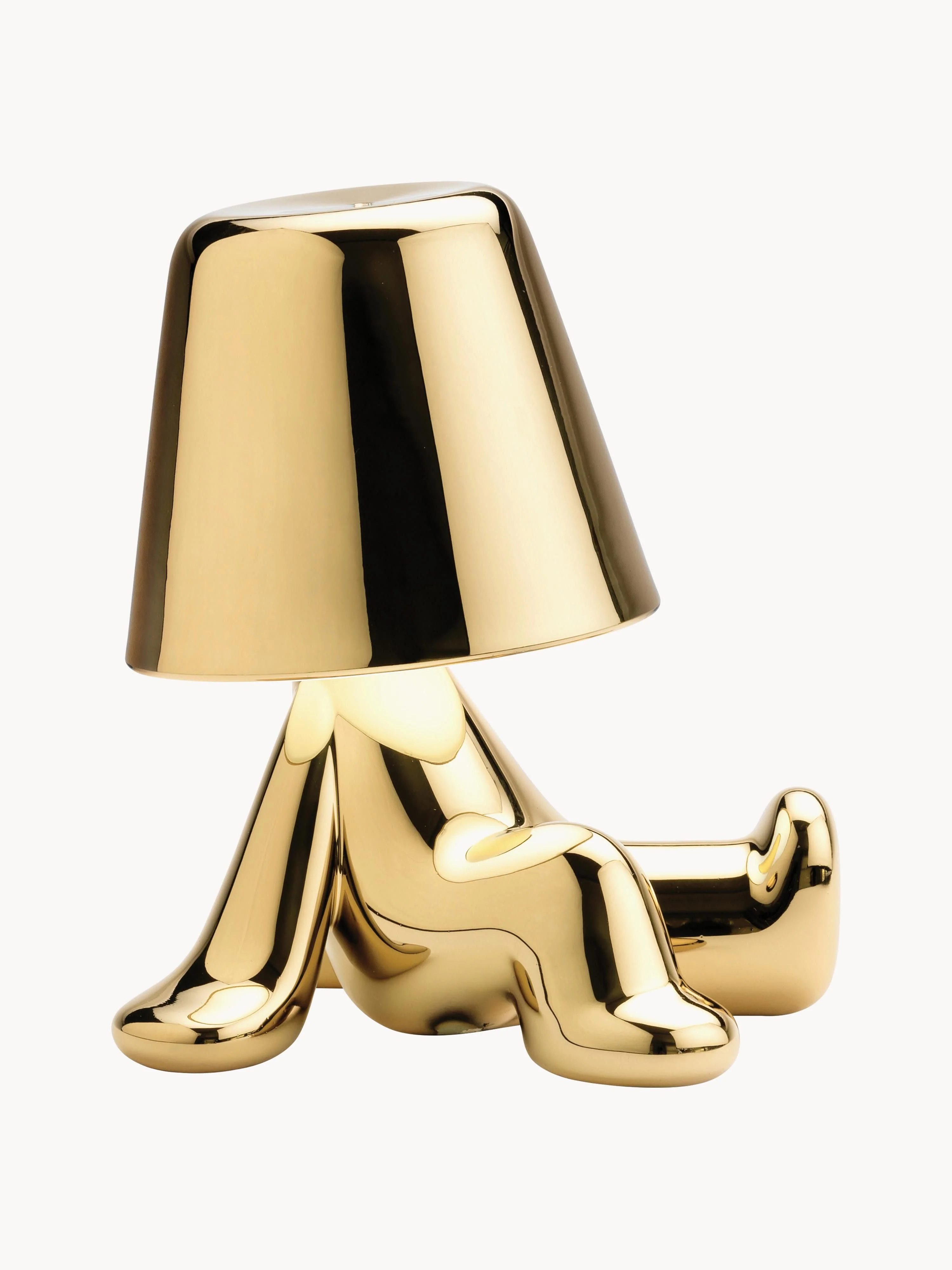 Mobile kleine LED-Tischlampe Golden Brothers Bob, dimmbar