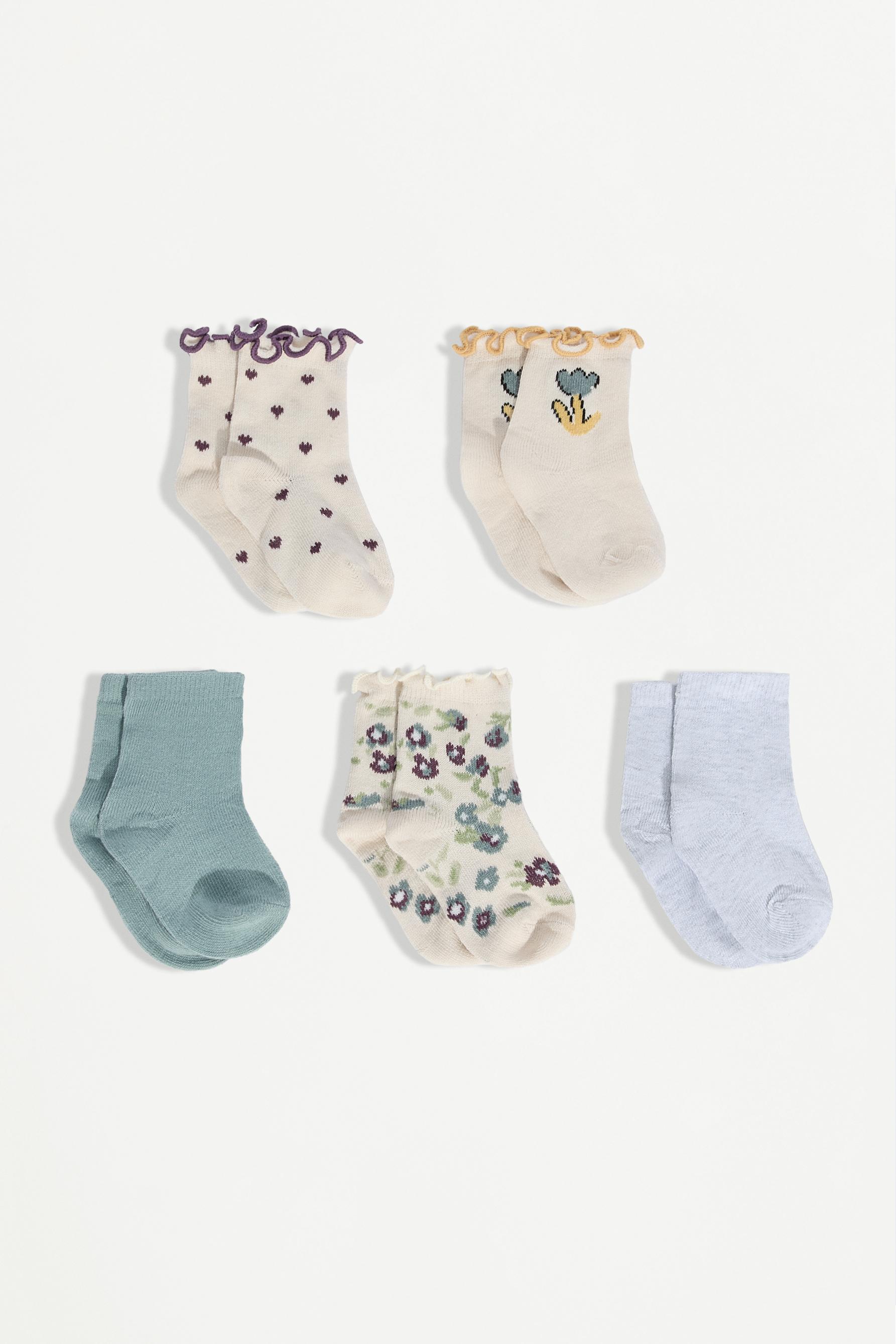 Calcetines largos flores (Pack 5)