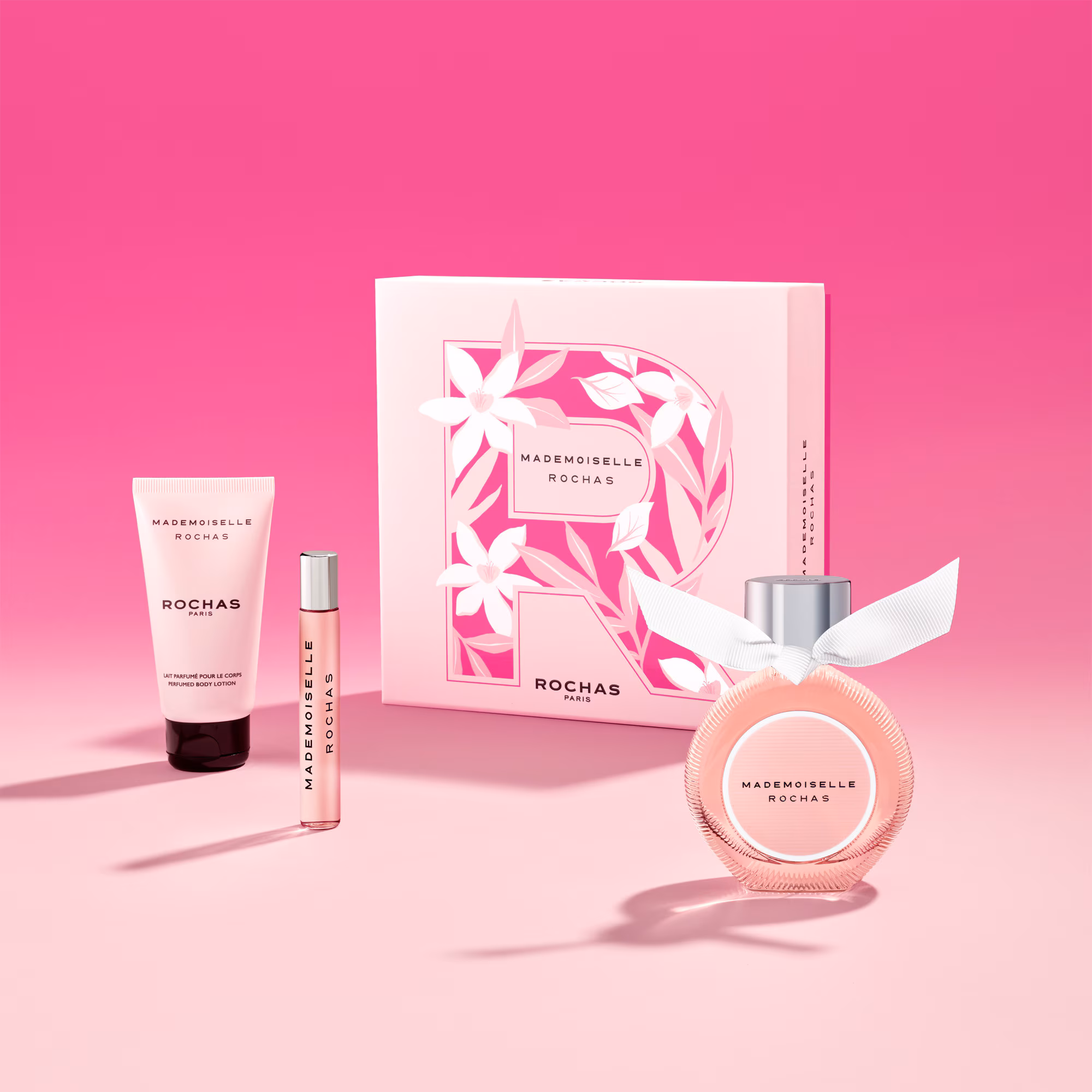 MADEMOISELLE ROCHASCoffret eau de parfum + lait pour le corps + vaporisateur voyage