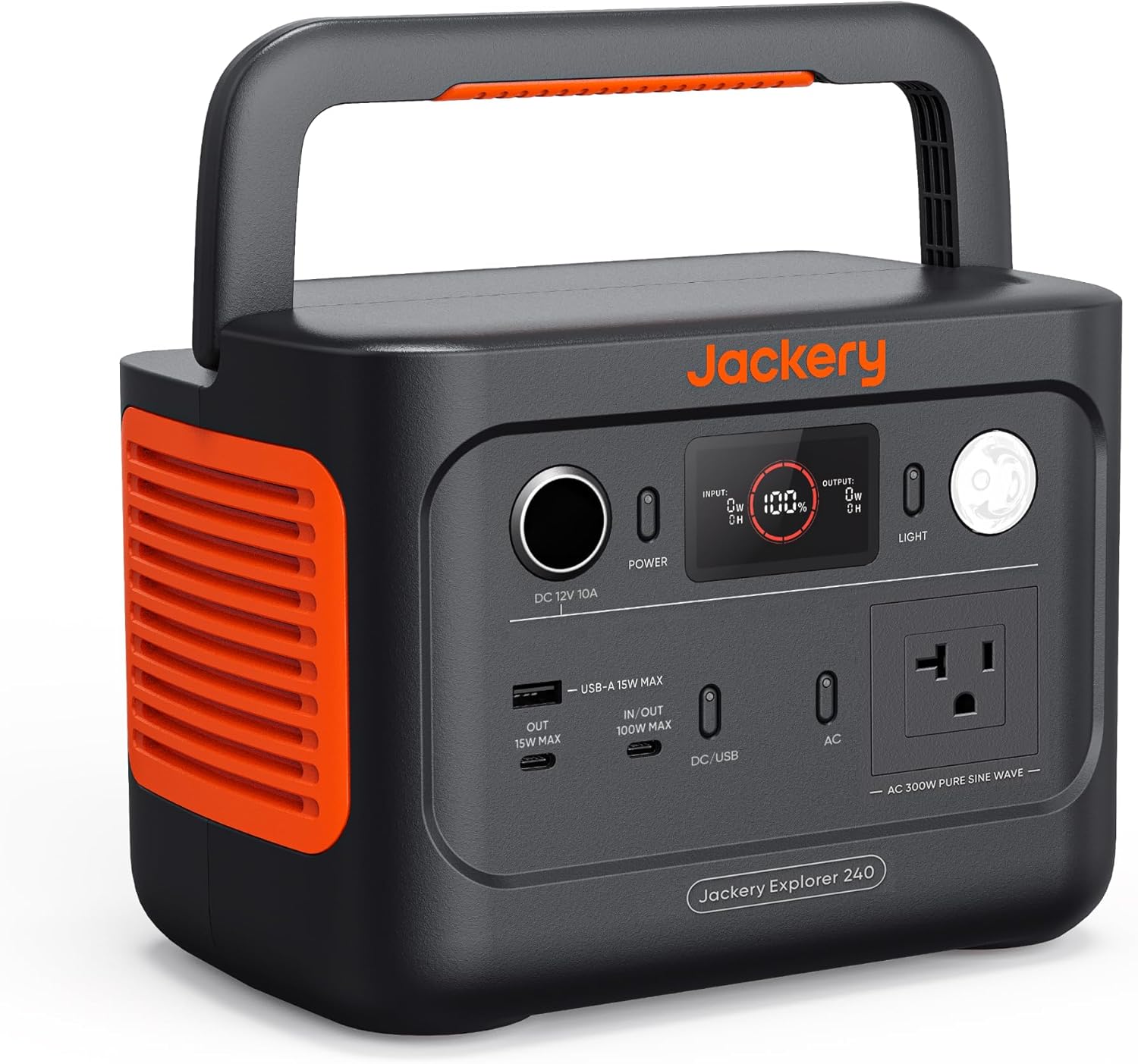 Jackery Explorer 240 v2 Portable Power Station, 256Wh LiFePO4 Battery with 300W AC/100W USB-C Output, 1Hr Fast Charging, Versatile Scenarios-Outdoor/Camping/RV/Travel/Emergency Backup (Renewed)