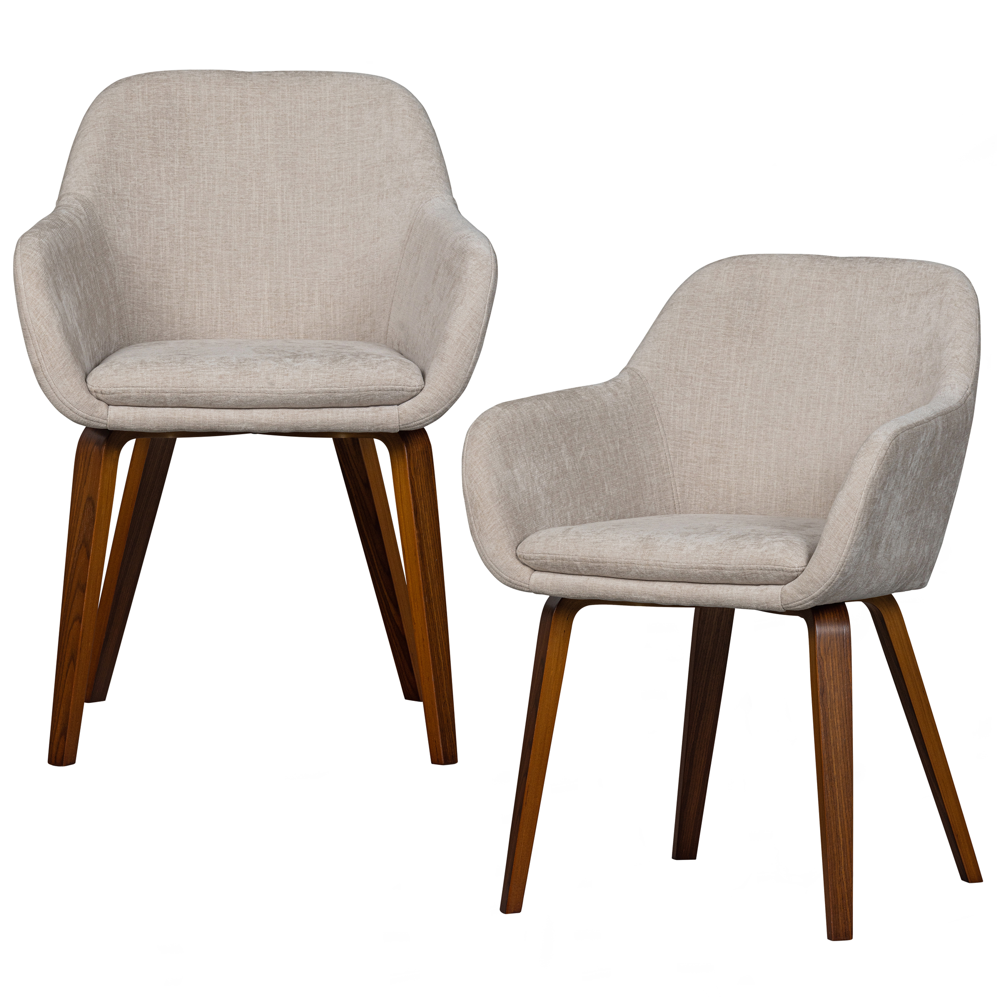 vtwonen eetkamerstoelen Base - PES - Zand - Set van 2