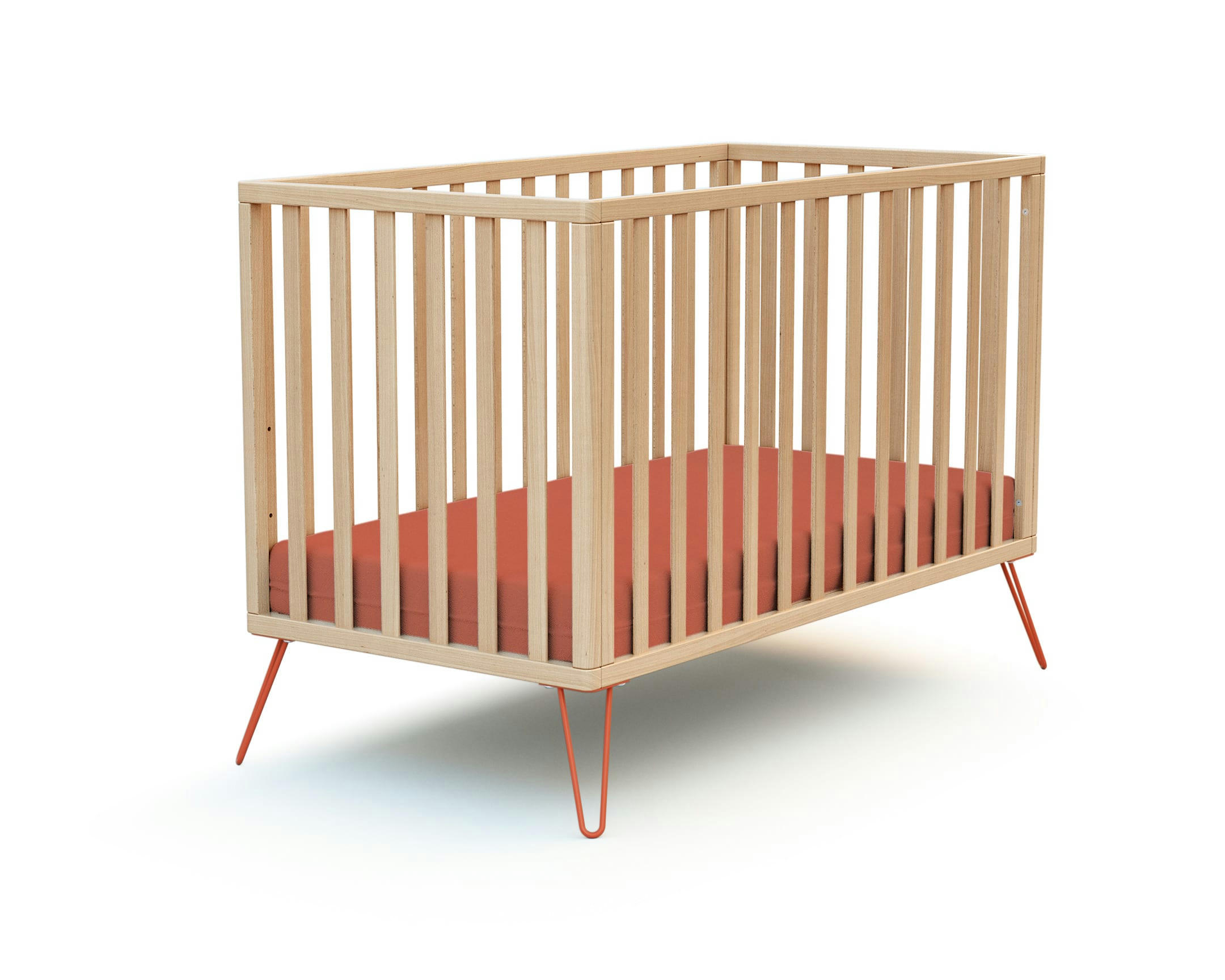 - Lit bébé 60x120 hêtre et terracotta