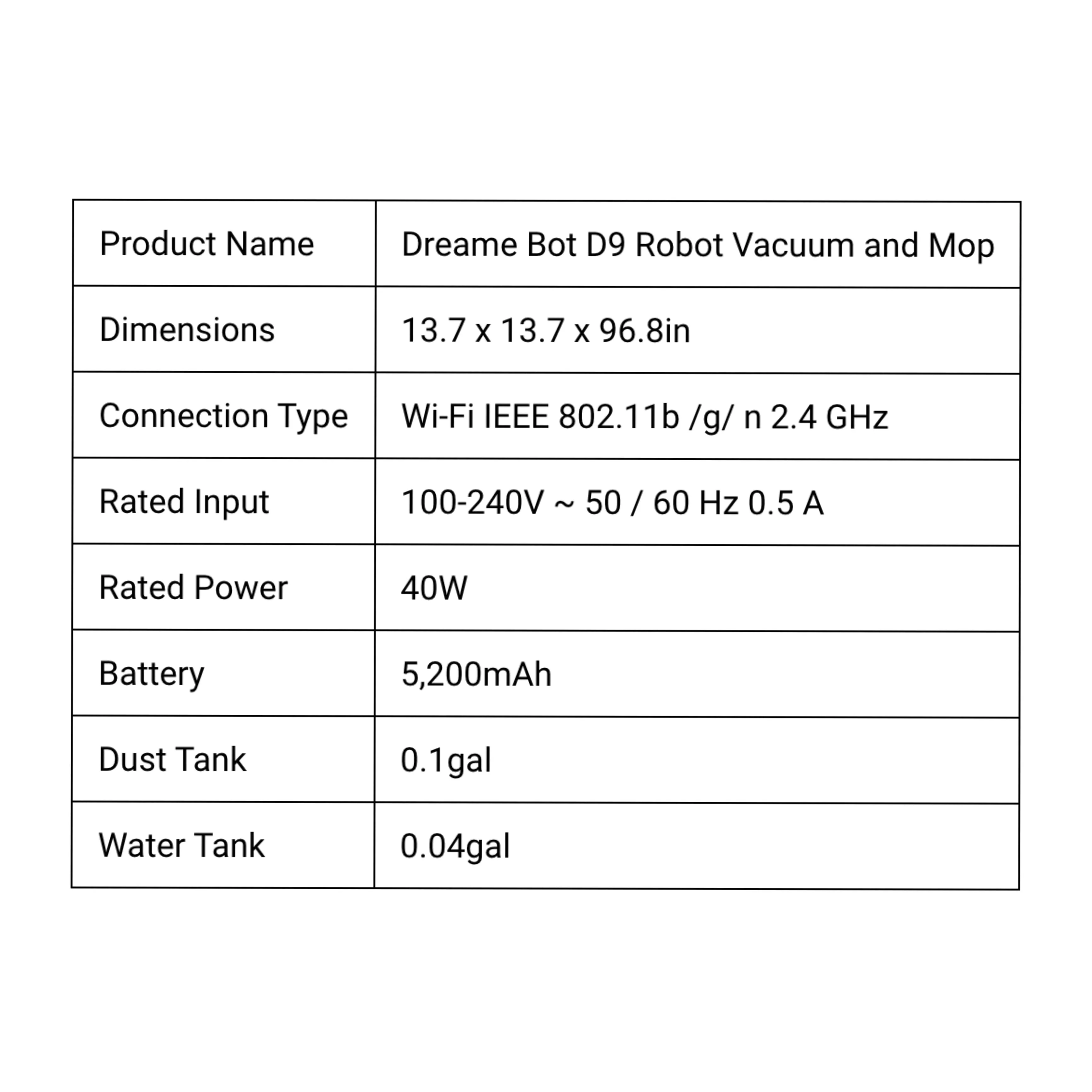 Dreame D9 robot aspirateur  avec fonction d'essuyage