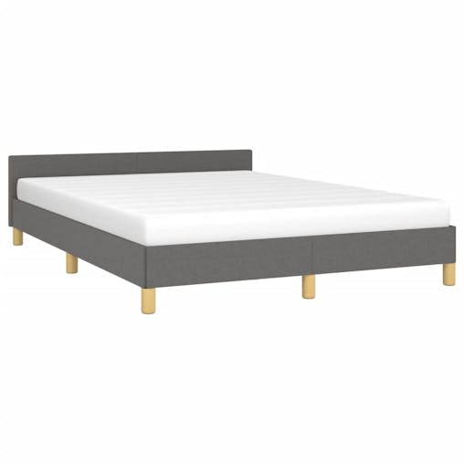 NNEVL Bed Frame with Headboard Dark Grey 137x187 cm Double Fabric