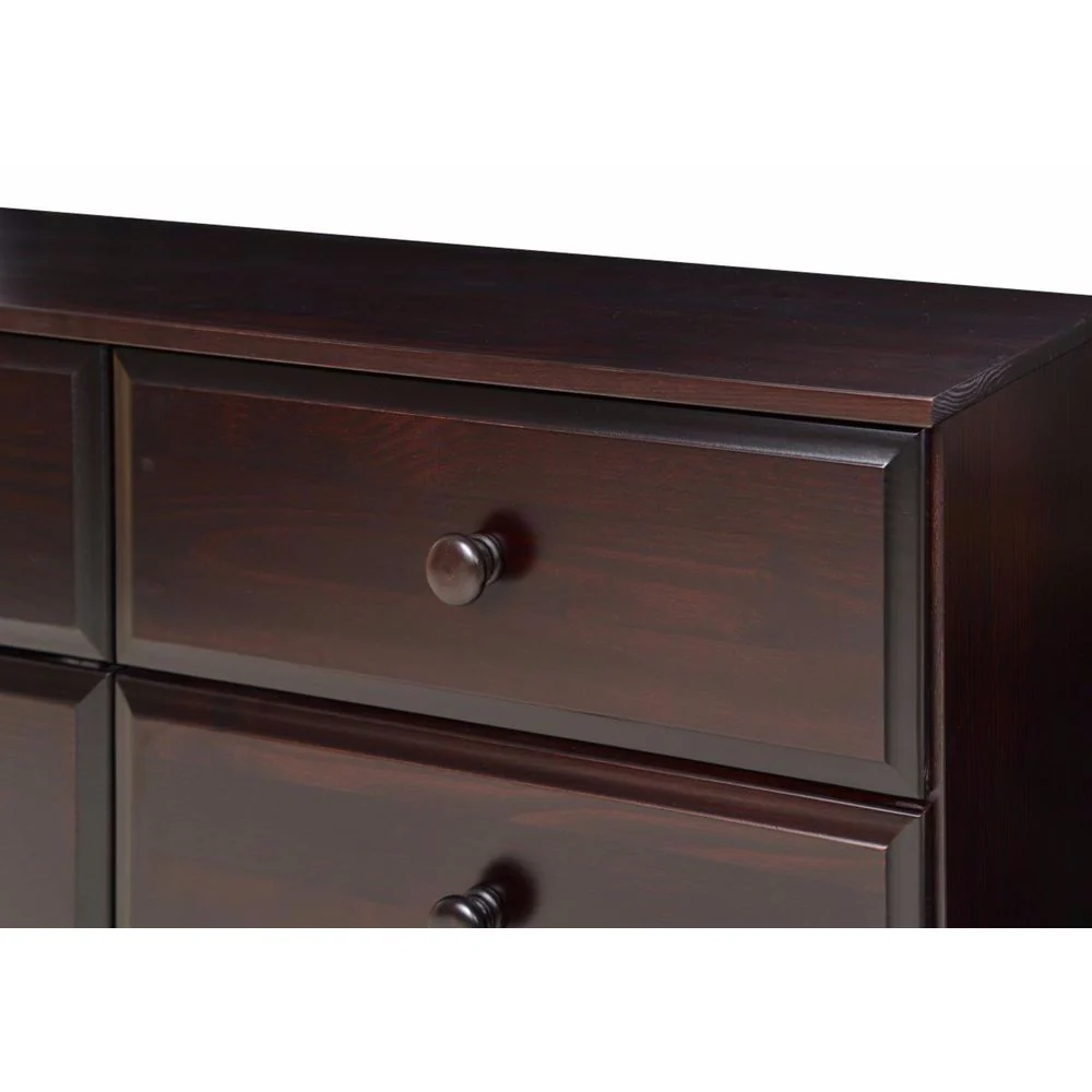 Camaflexi Wooden Cappuccino Six Drawer Double Dresser
